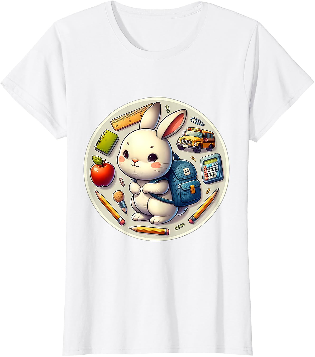 Back To School Rabbit T-Shirt | Cute Student Graphic Tee