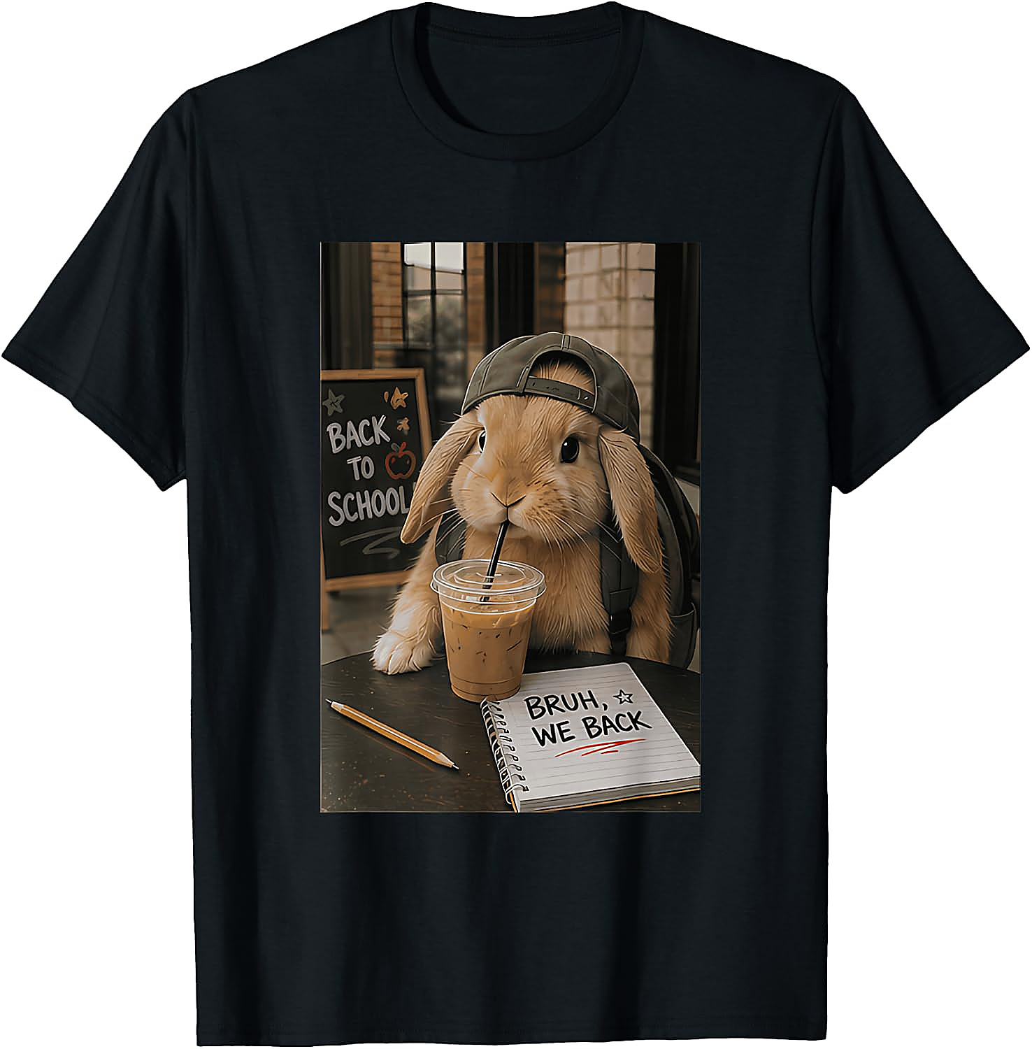 Funny Back to School Bunny Graphic Tee | Student Vibe Shirt