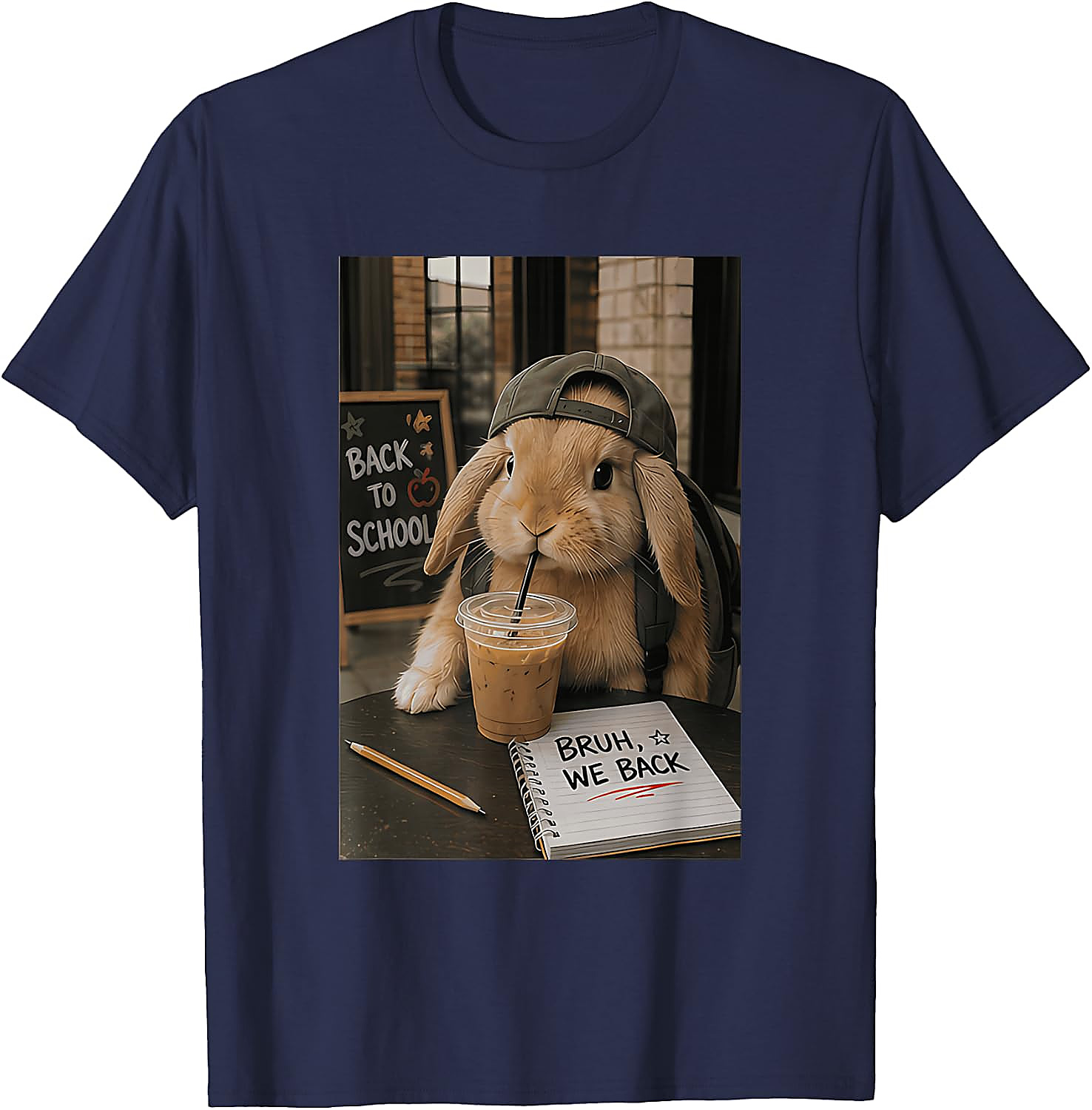 Funny Back to School Bunny Graphic Tee | Student Vibe Shirt