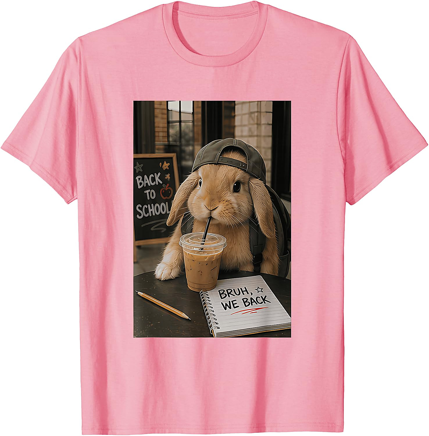 Funny Back to School Bunny Graphic Tee | Student Vibe Shirt