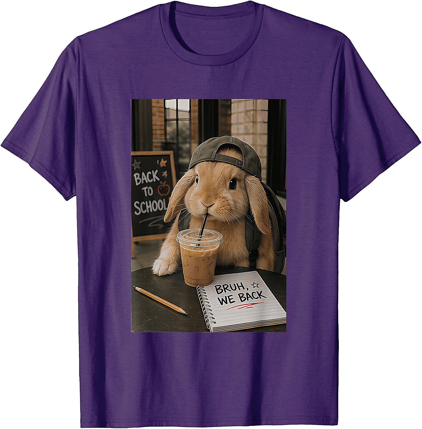 Funny Back to School Bunny Graphic Tee | Student Vibe Shirt