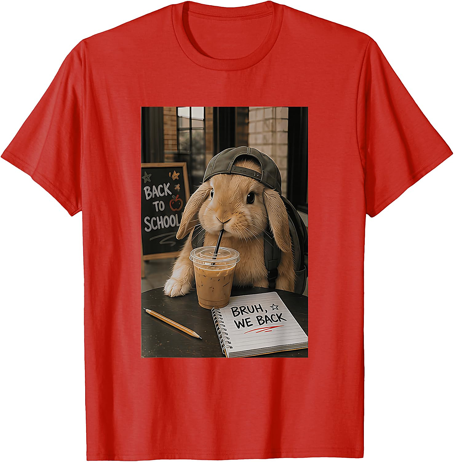 Funny Back to School Bunny Graphic Tee | Student Vibe Shirt