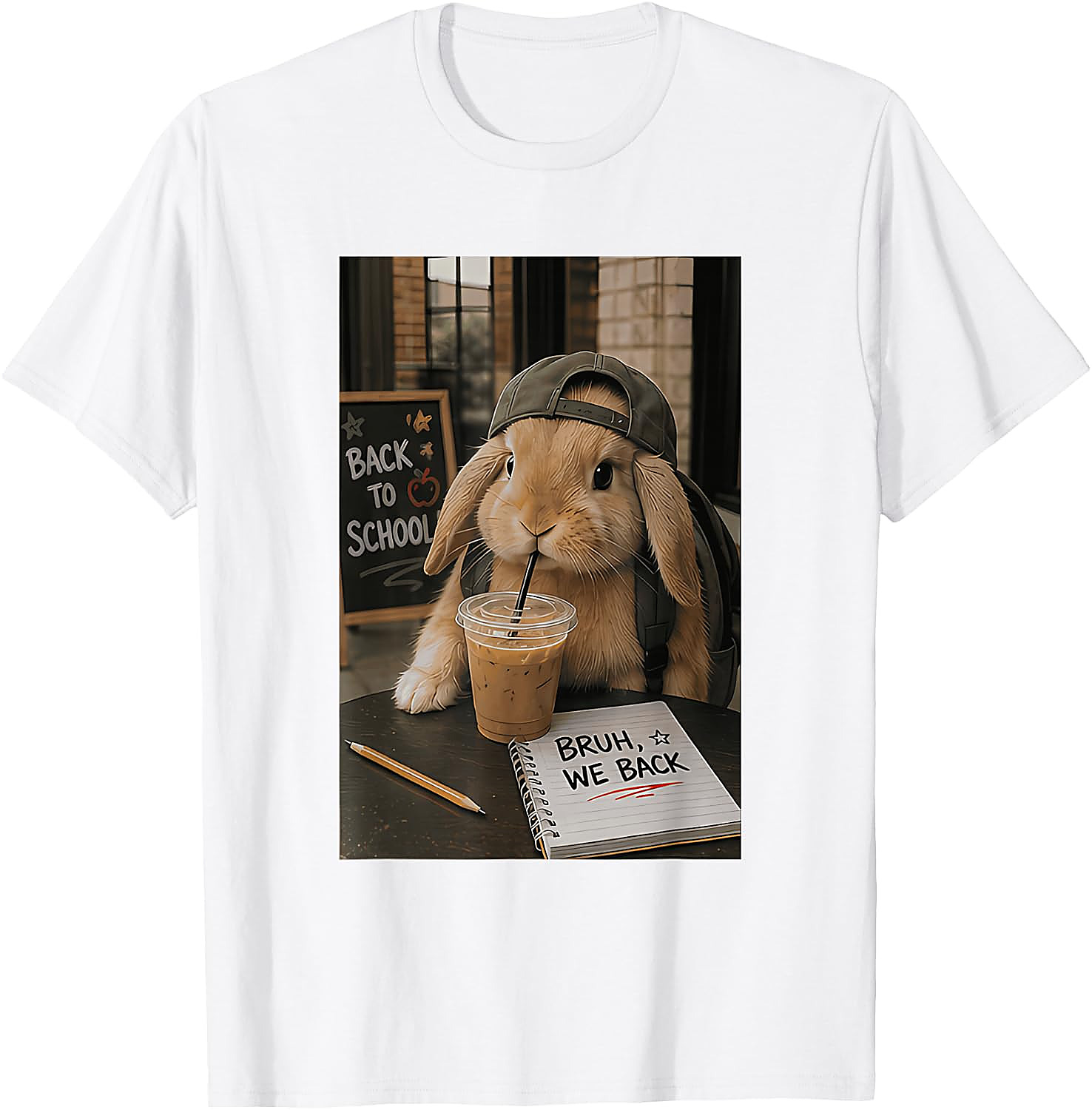 Funny Back to School Bunny Graphic Tee | Student Vibe Shirt