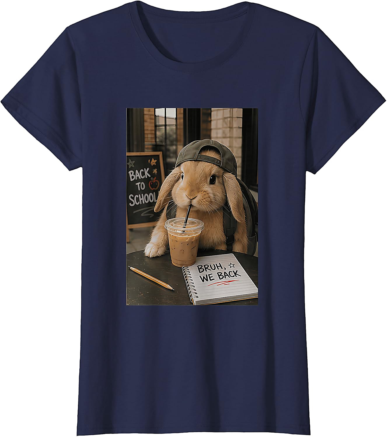 Funny Back to School Bunny Graphic Tee | Student Vibe Shirt