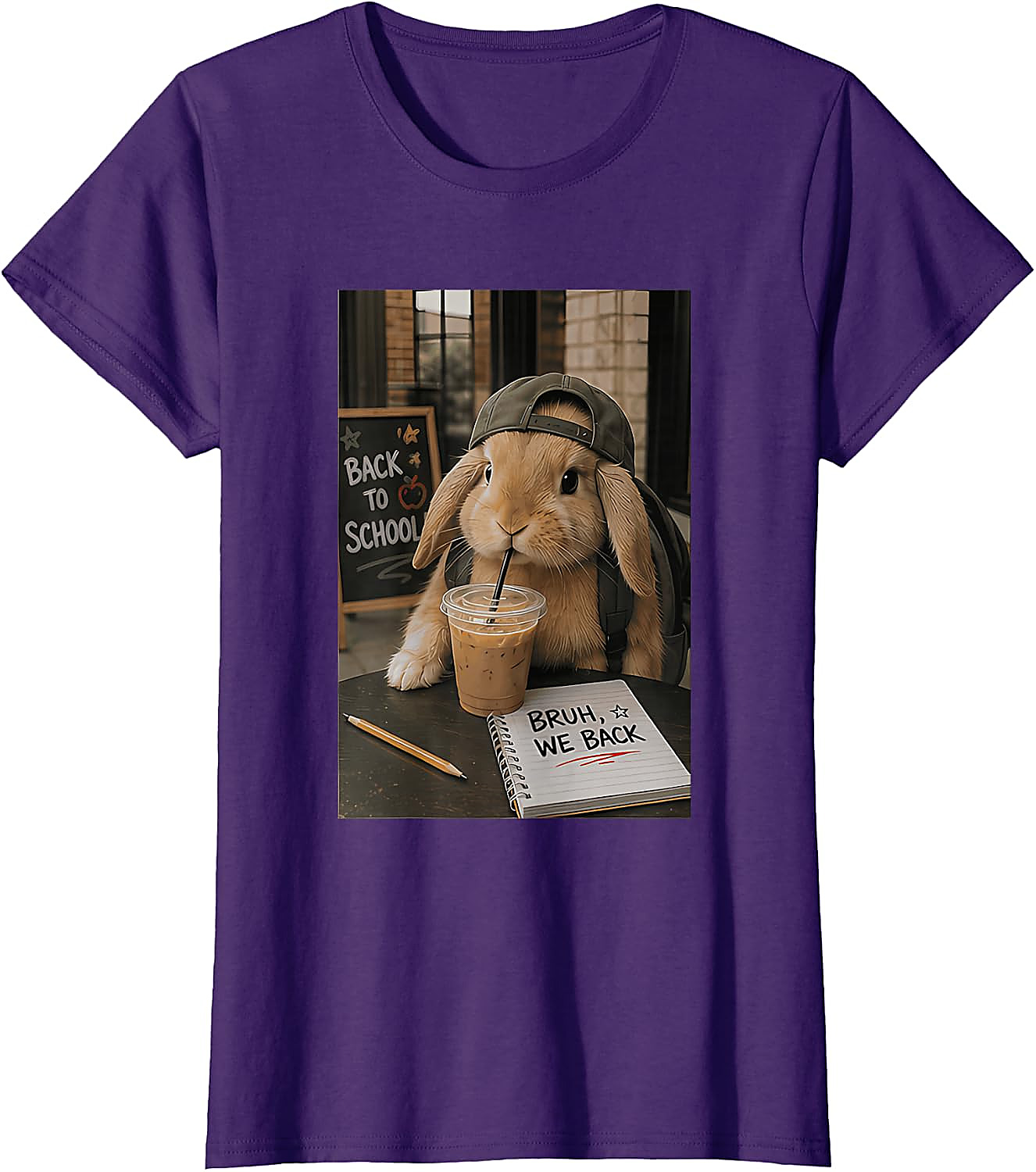 Funny Back to School Bunny Graphic Tee | Student Vibe Shirt