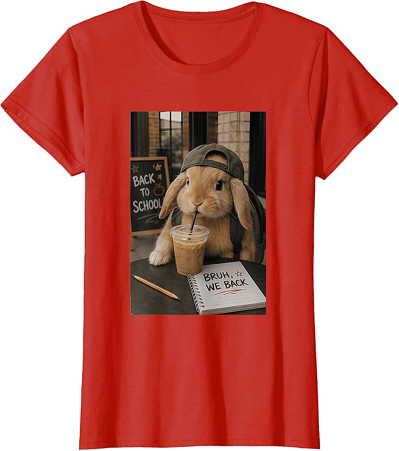 Funny Back to School Bunny Graphic Tee | Student Vibe Shirt