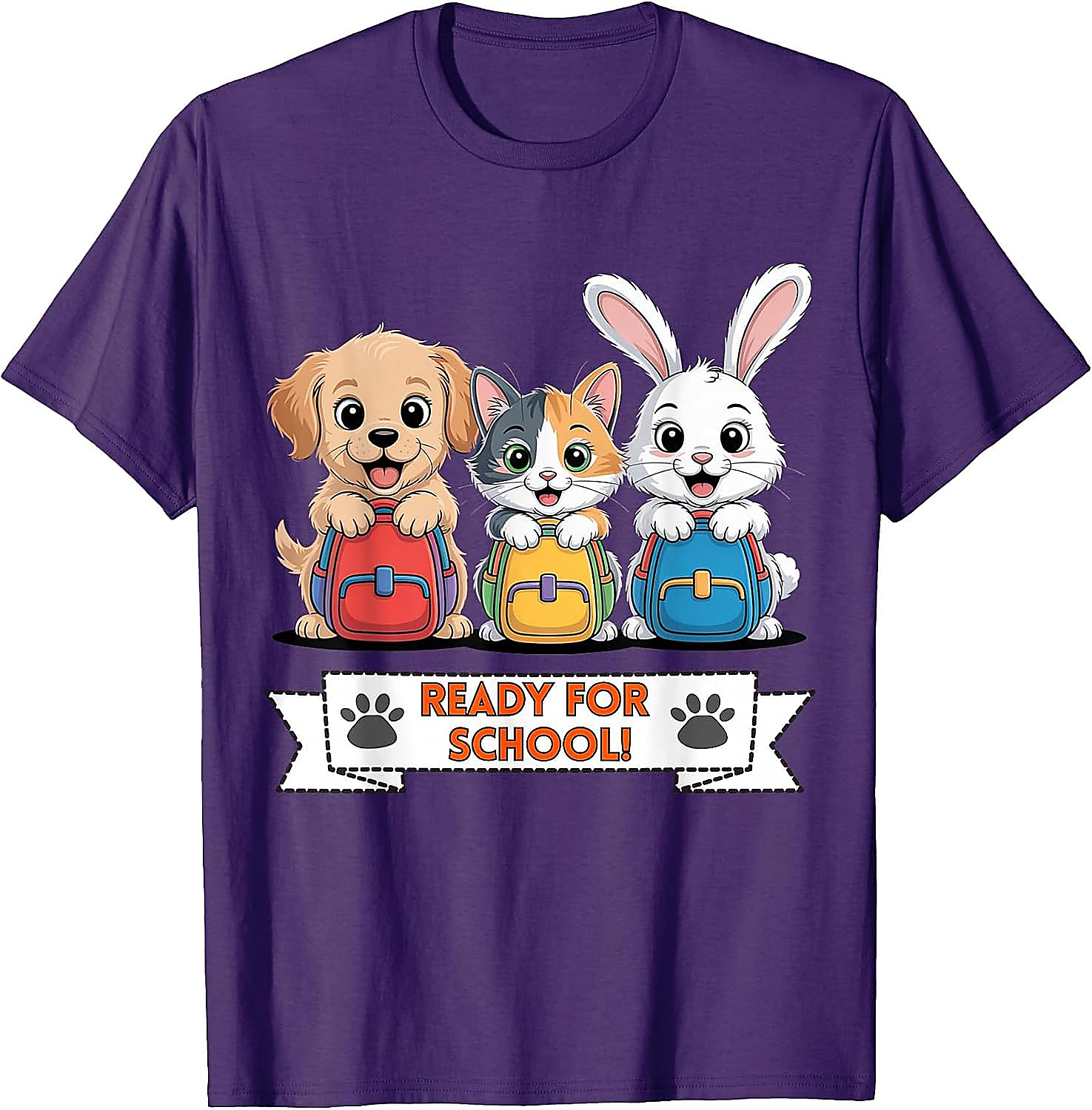 Puppy Cat Bunny Ready For School T-Shirt