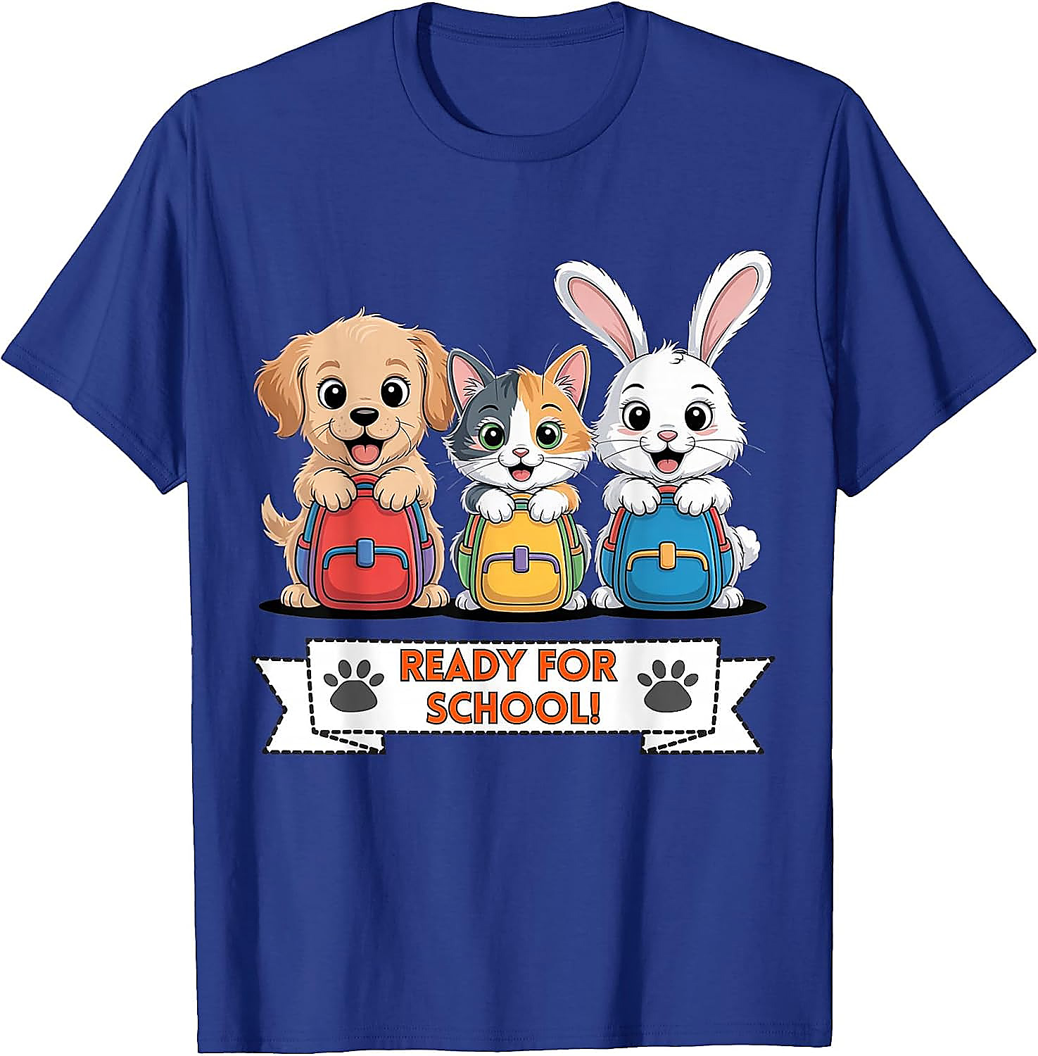 Puppy Cat Bunny Ready For School T-Shirt