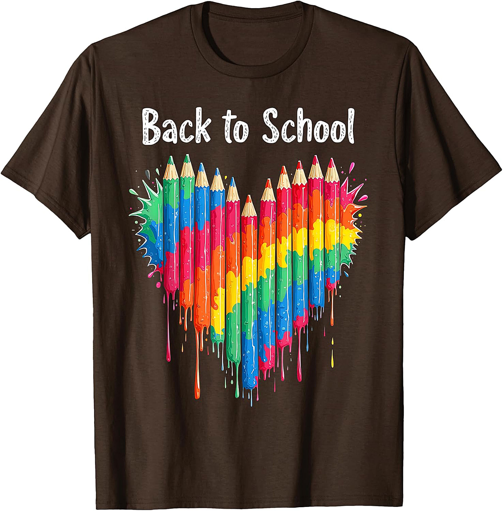 Vibrant Back to School Pencils Heart T-Shirt | Art Tee