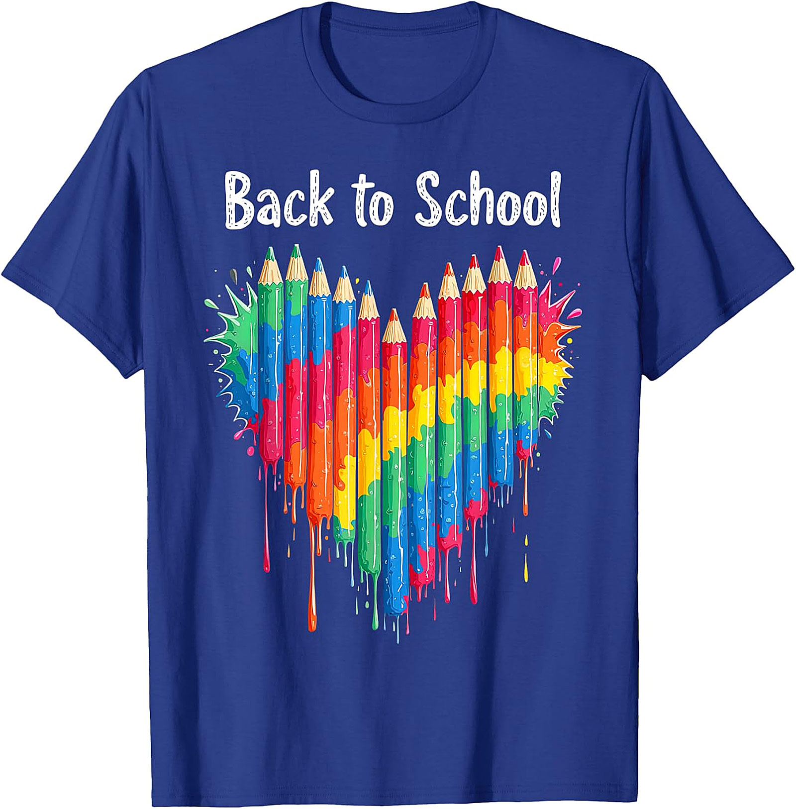 Vibrant Back to School Pencils Heart T-Shirt | Art Tee