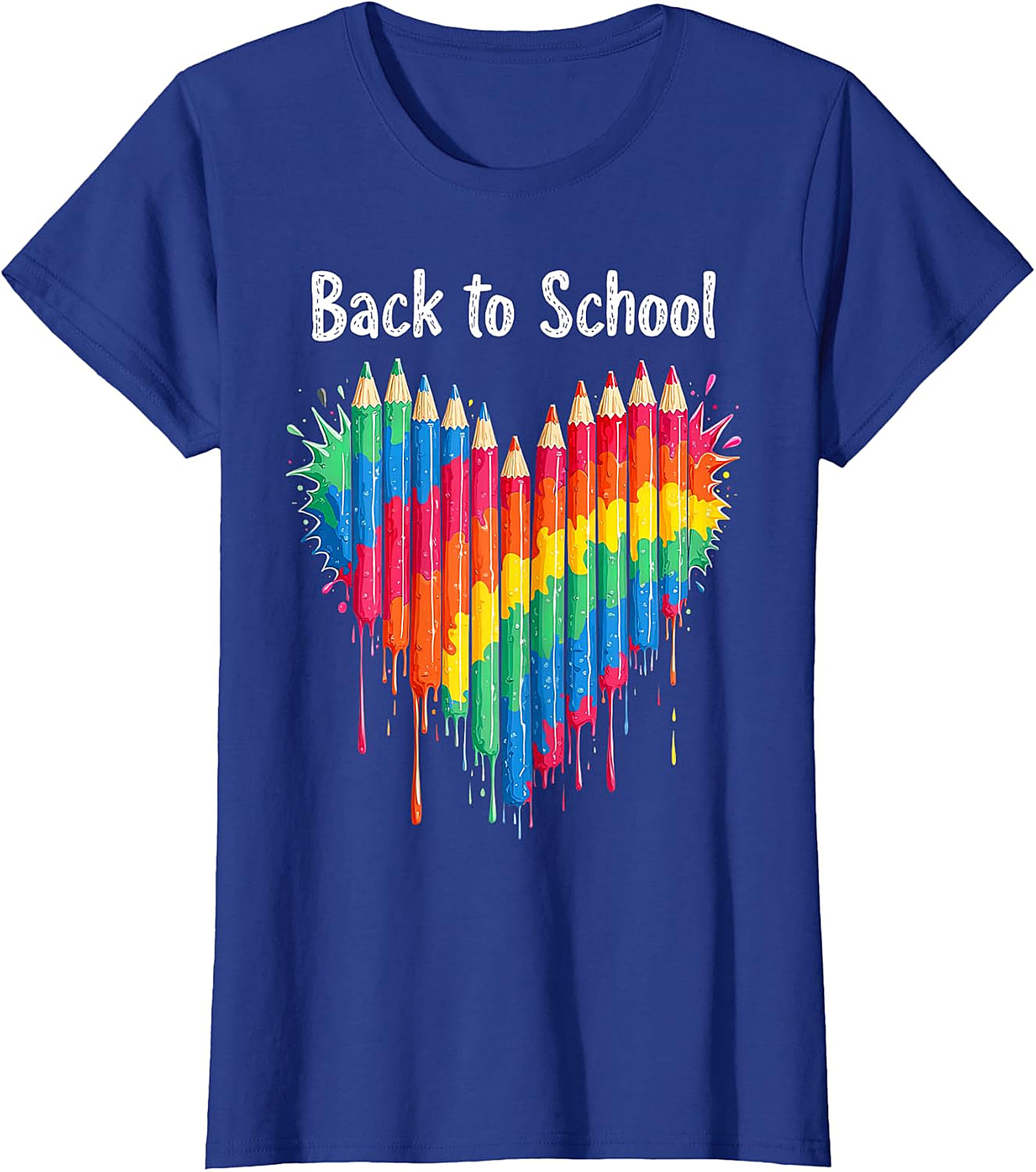 Vibrant Back to School Pencils Heart T-Shirt | Art Tee