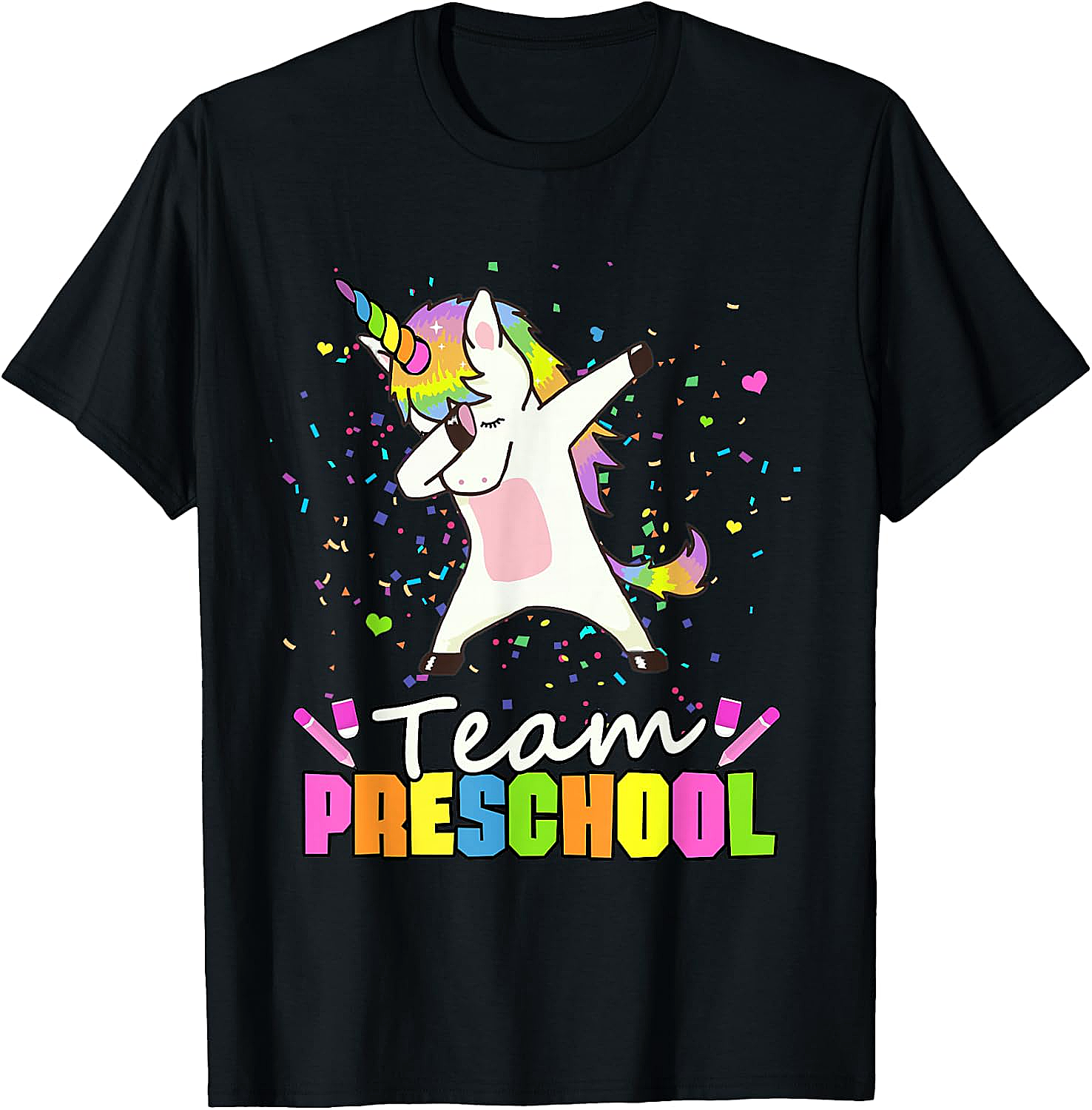 Team Preschool Unicorn T-Shirt Fun Back to School Tee