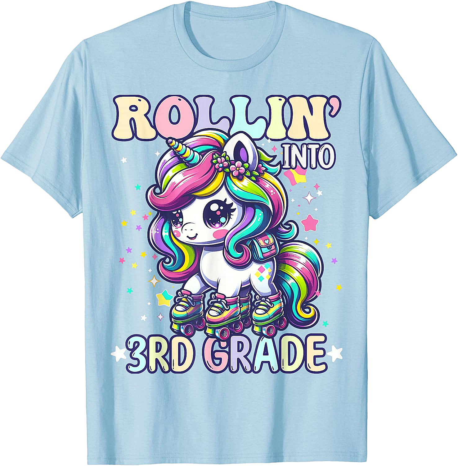 3rd Grade Rollin' Unicorn T-Shirt Back to School Tee