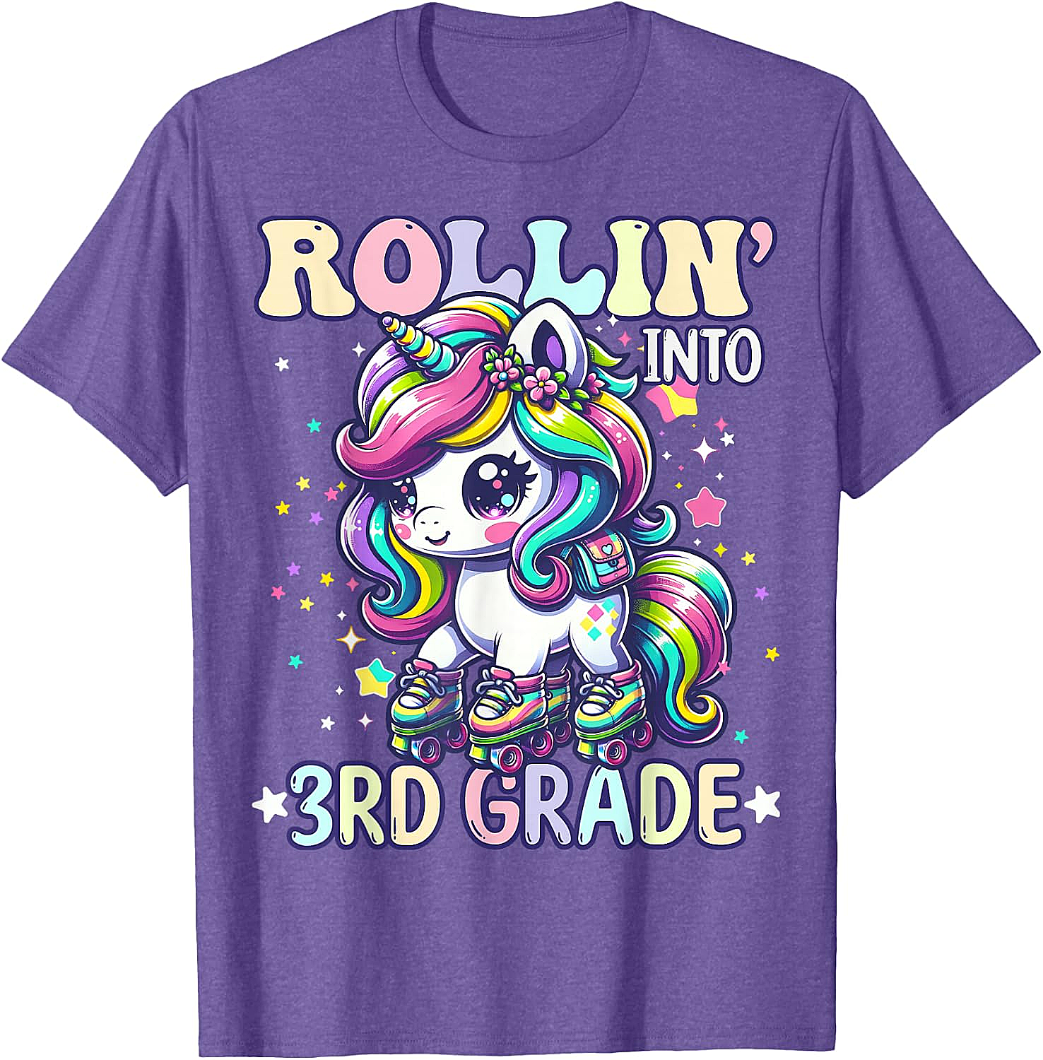3rd Grade Rollin' Unicorn T-Shirt Back to School Tee