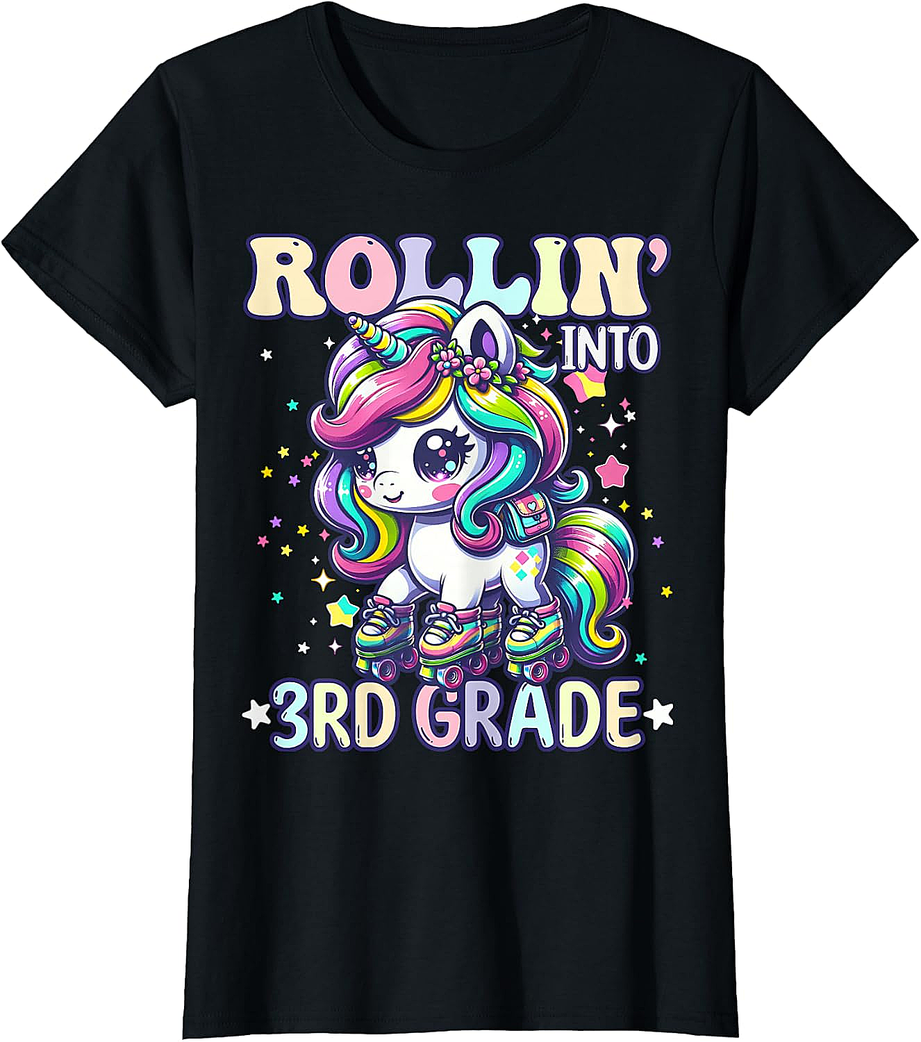 3rd Grade Rollin' Unicorn T-Shirt Back to School Tee
