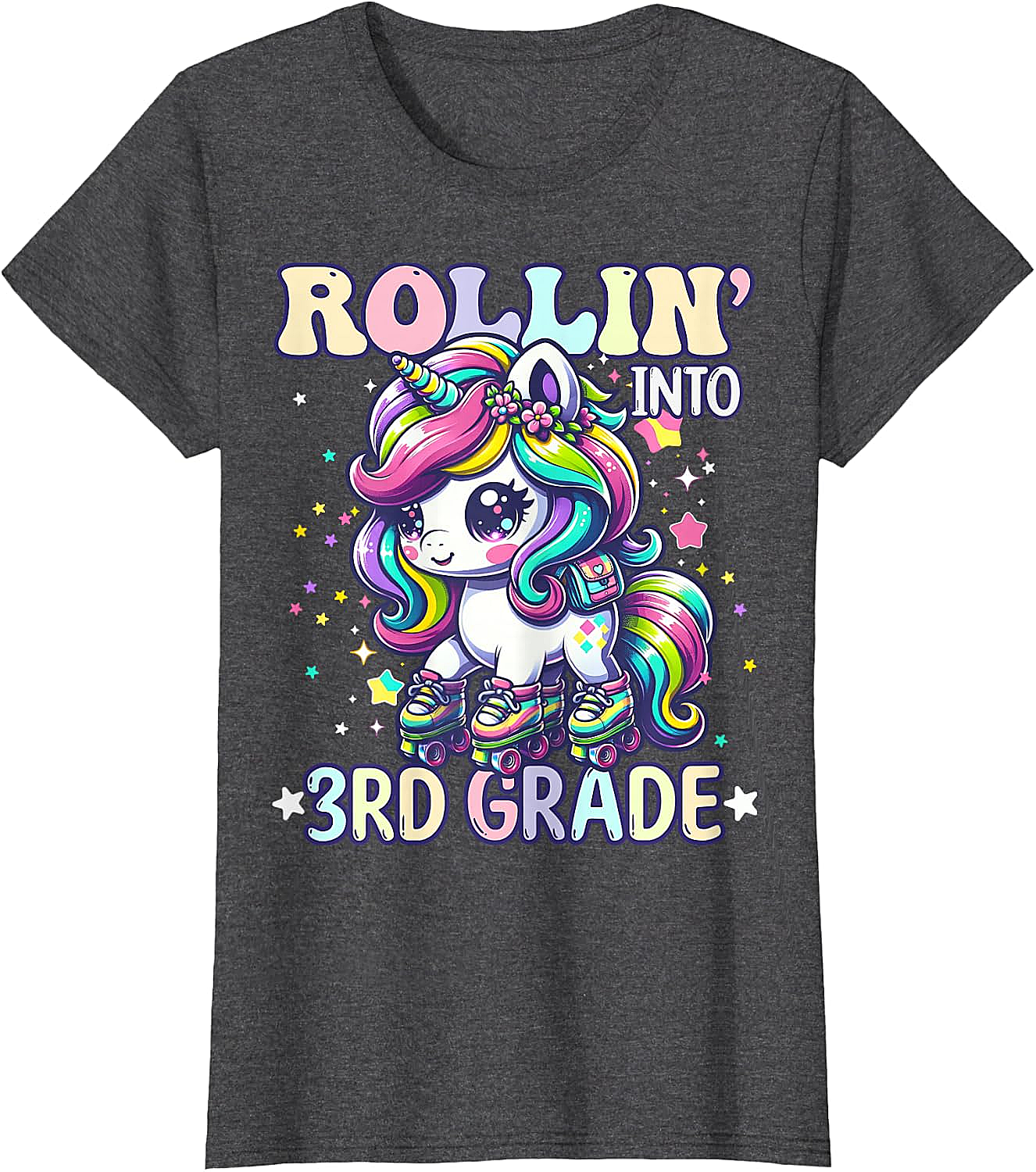 3rd Grade Rollin' Unicorn T-Shirt Back to School Tee