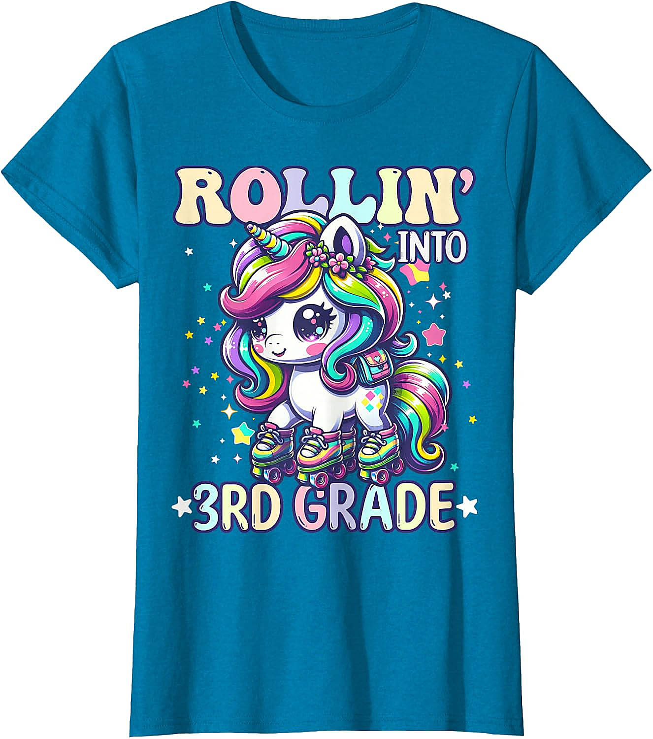 3rd Grade Rollin' Unicorn T-Shirt Back to School Tee