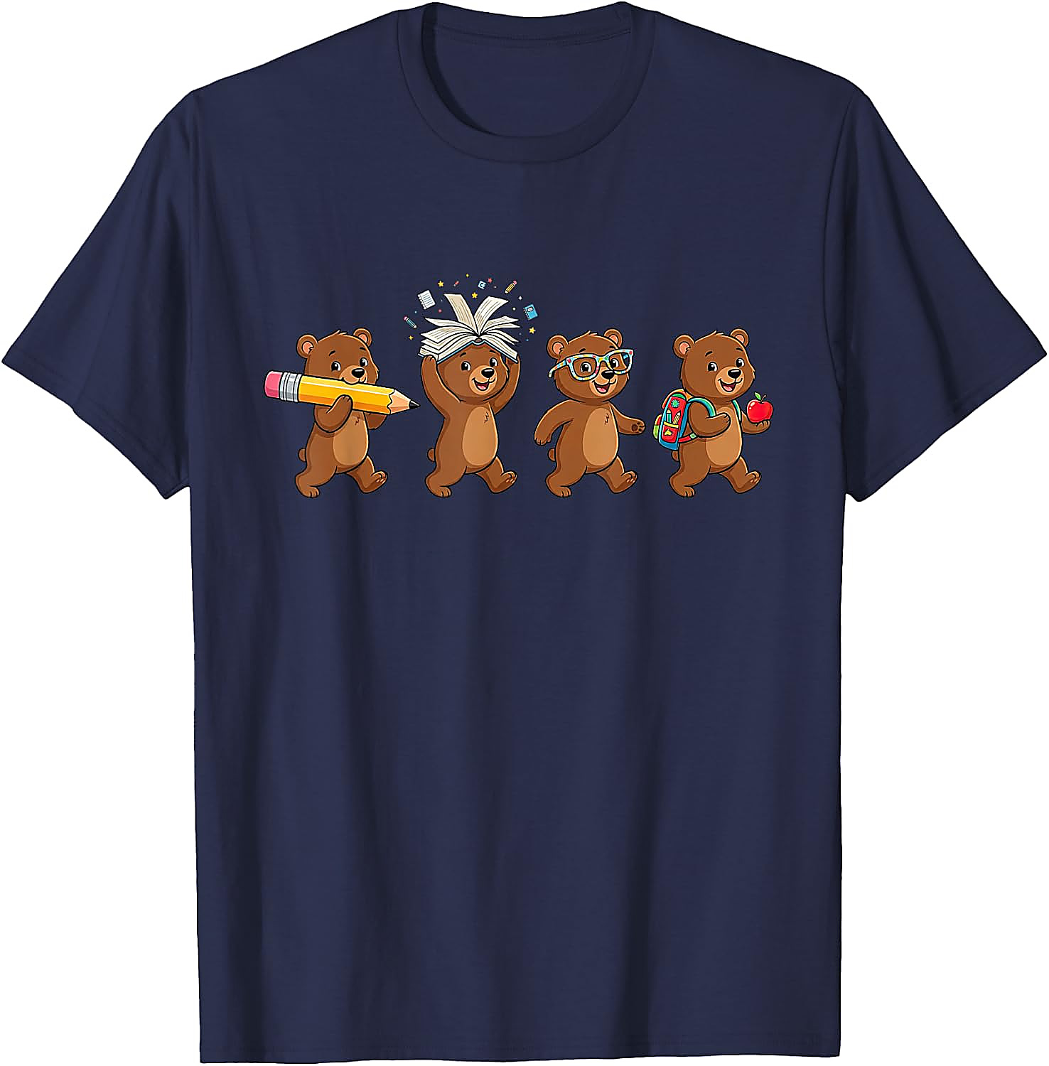Funny Bear Back to School T-Shirt for Teachers & Students