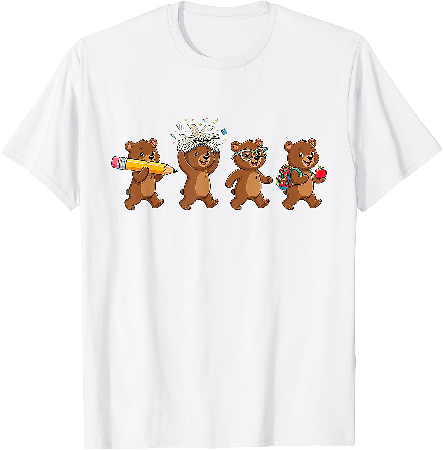 Funny Bear Back to School T-Shirt for Teachers & Students
