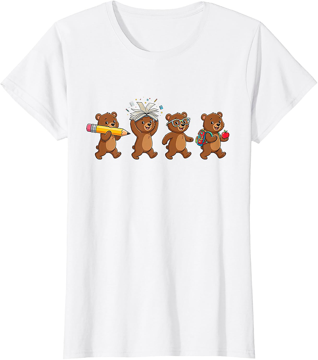 Funny Bear Back to School T-Shirt for Teachers & Students
