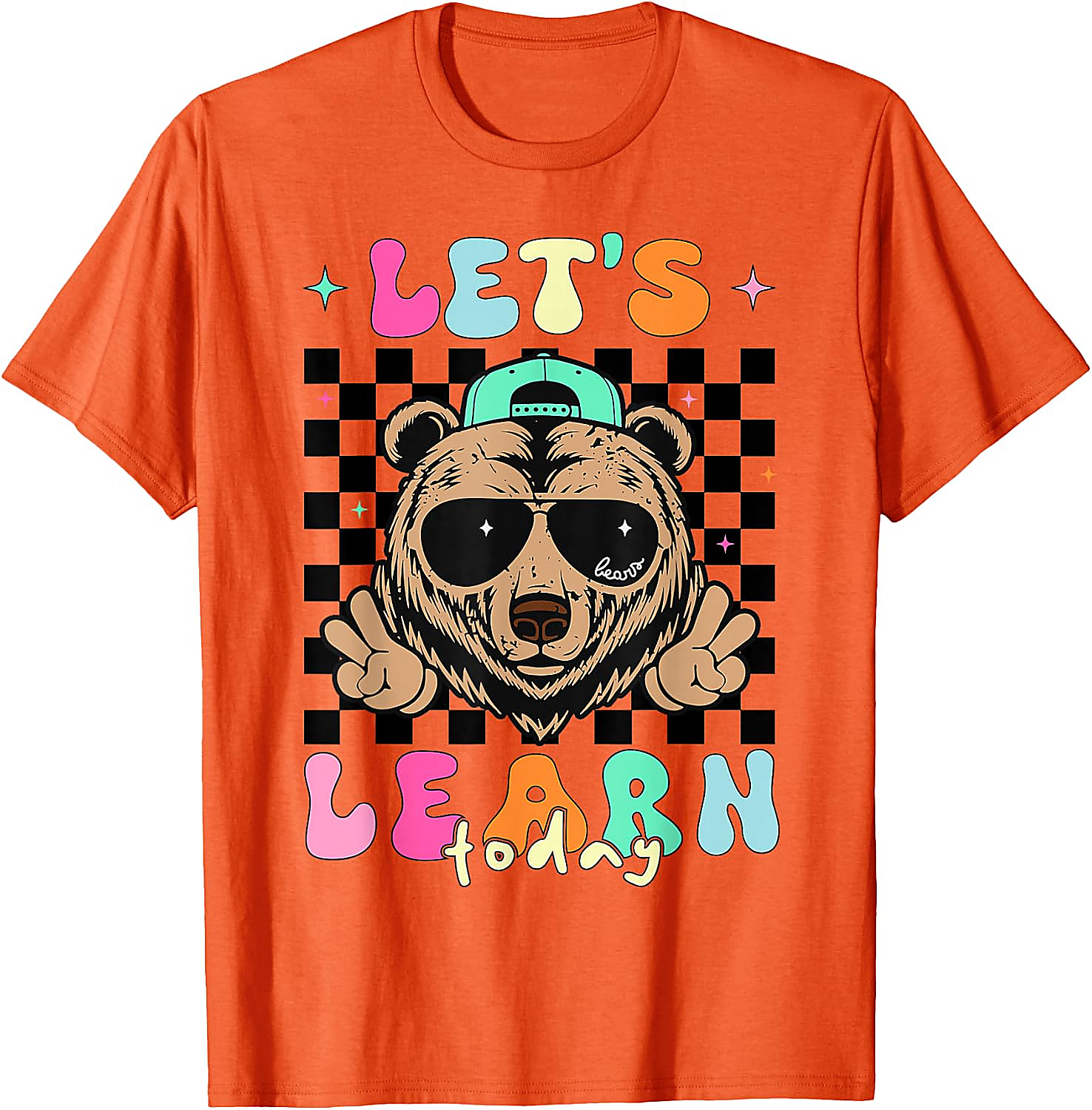 Let's Learn Today Teacher T-Shirt | Cool Bear Graphic Tee