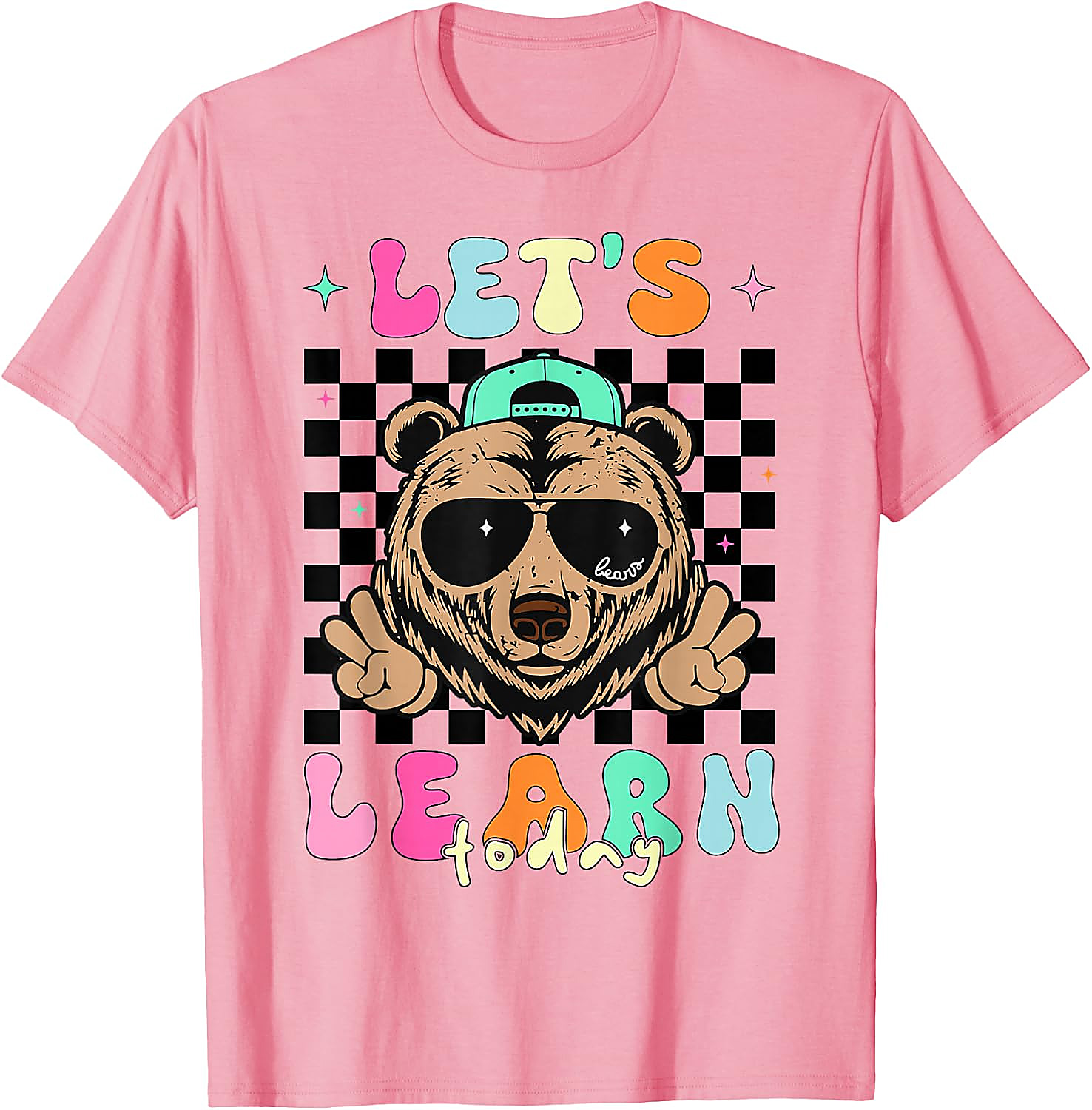 Let's Learn Today Teacher T-Shirt | Cool Bear Graphic Tee
