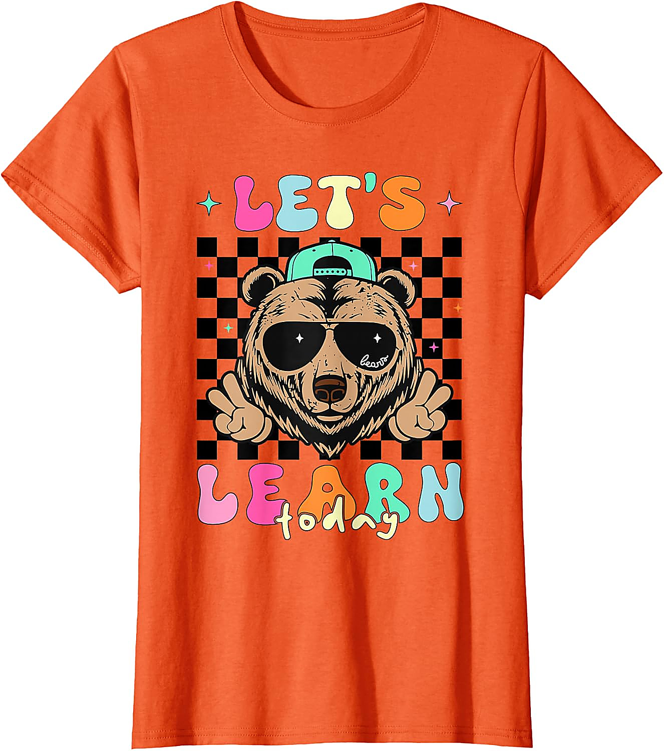 Let's Learn Today Teacher T-Shirt | Cool Bear Graphic Tee