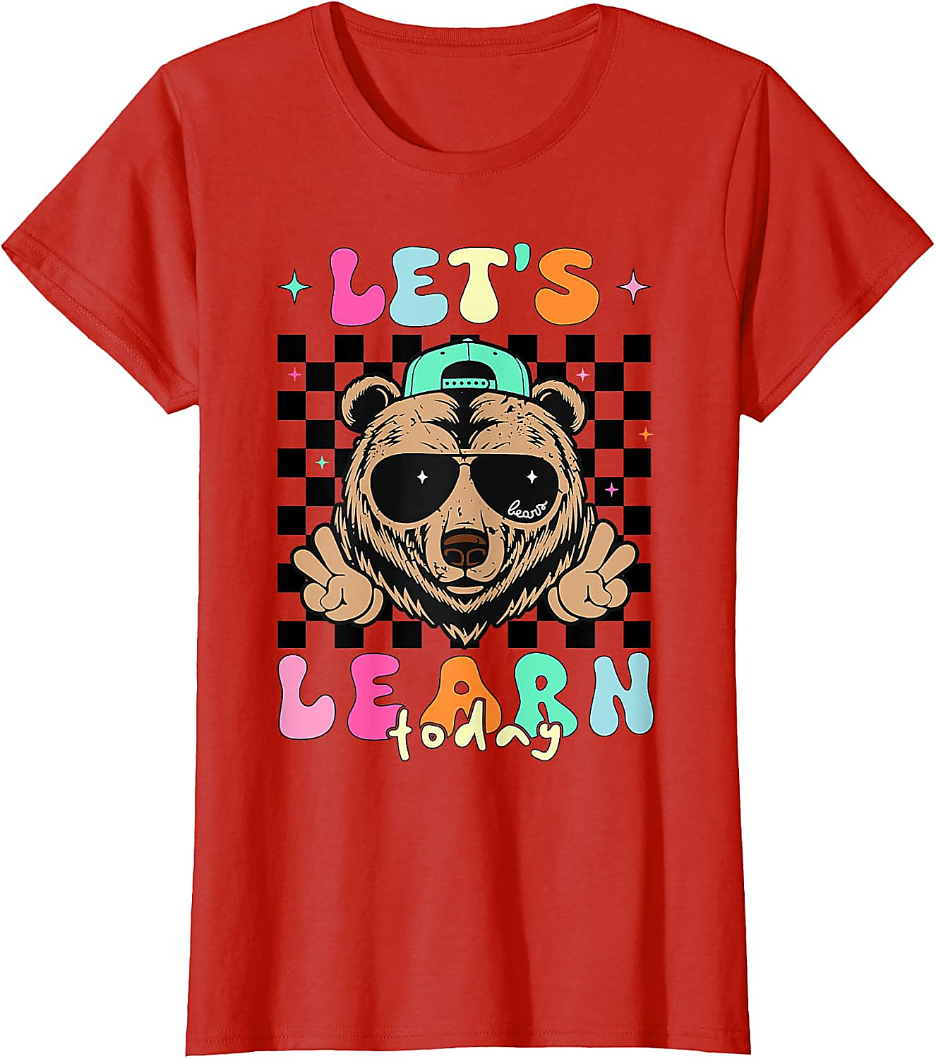 Let's Learn Today Teacher T-Shirt | Cool Bear Graphic Tee