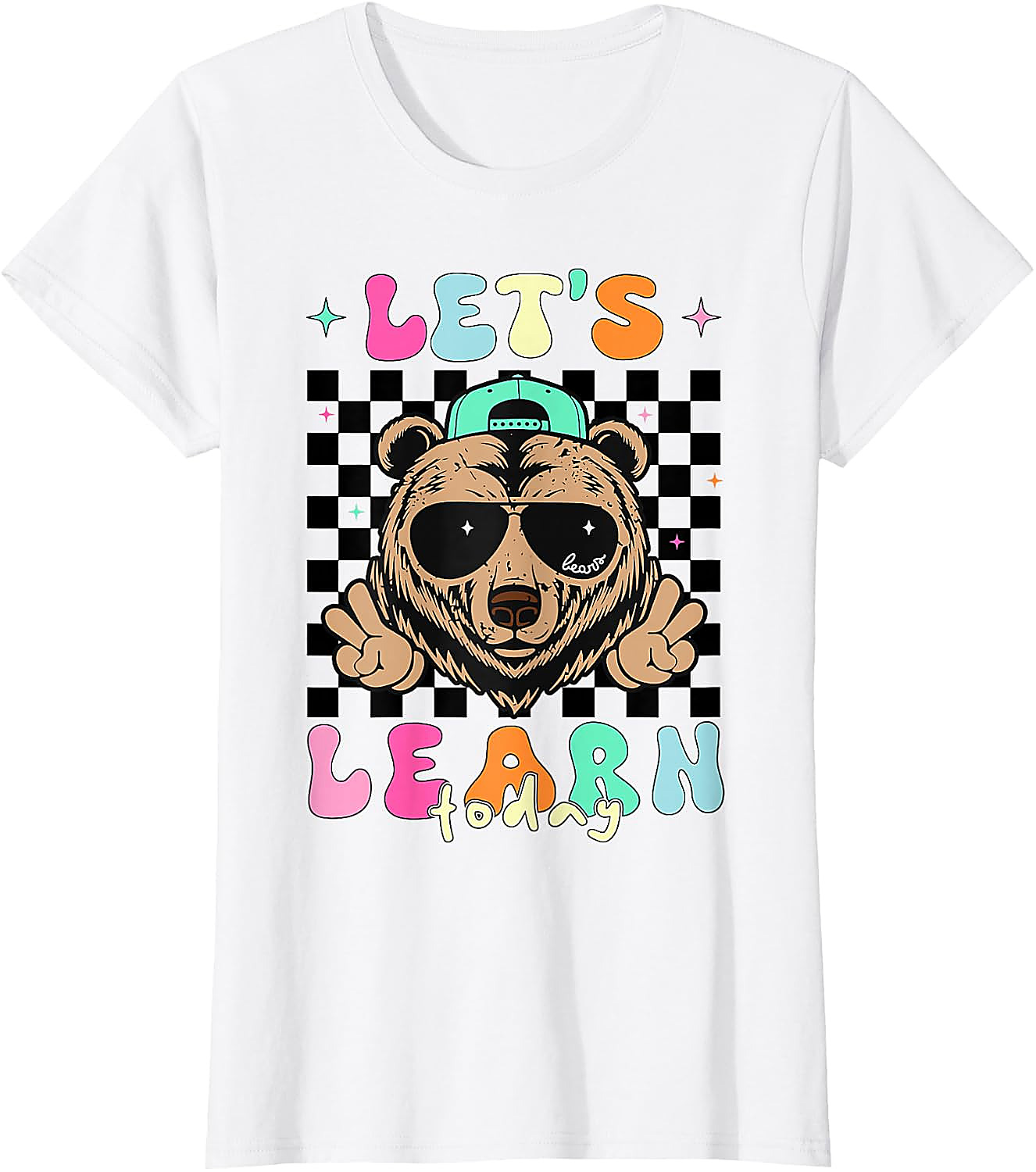 Let's Learn Today Teacher T-Shirt | Cool Bear Graphic Tee