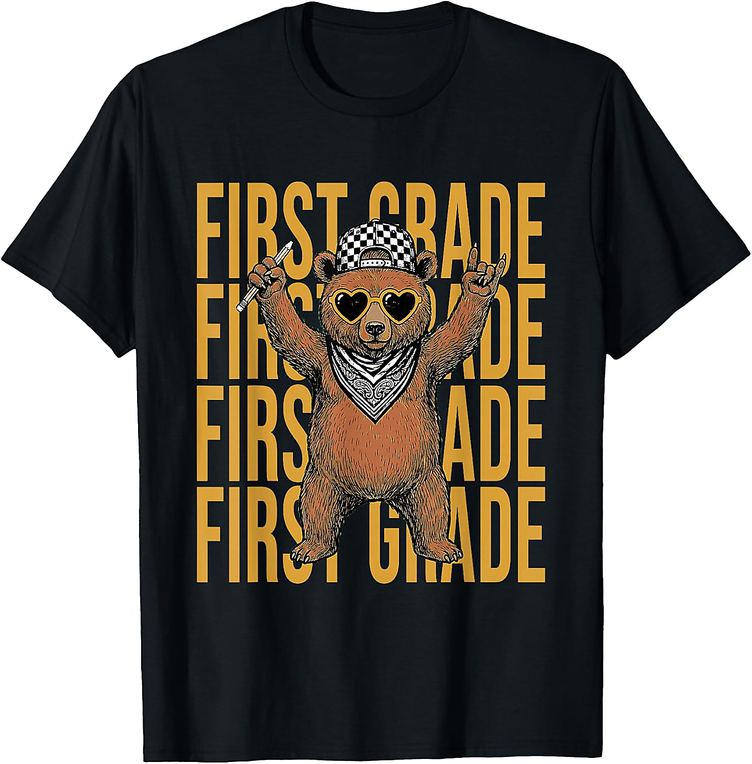 First Grade Bear T-Shirt | Cool Back to School Graphic Tee