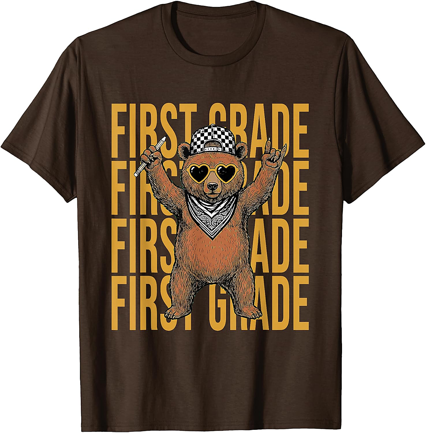 First Grade Bear T-Shirt | Cool Back to School Graphic Tee