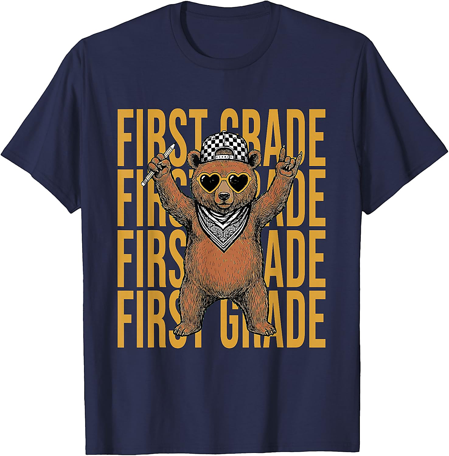 First Grade Bear T-Shirt | Cool Back to School Graphic Tee