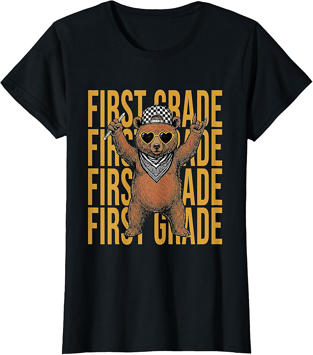 First Grade Bear T-Shirt | Cool Back to School Graphic Tee