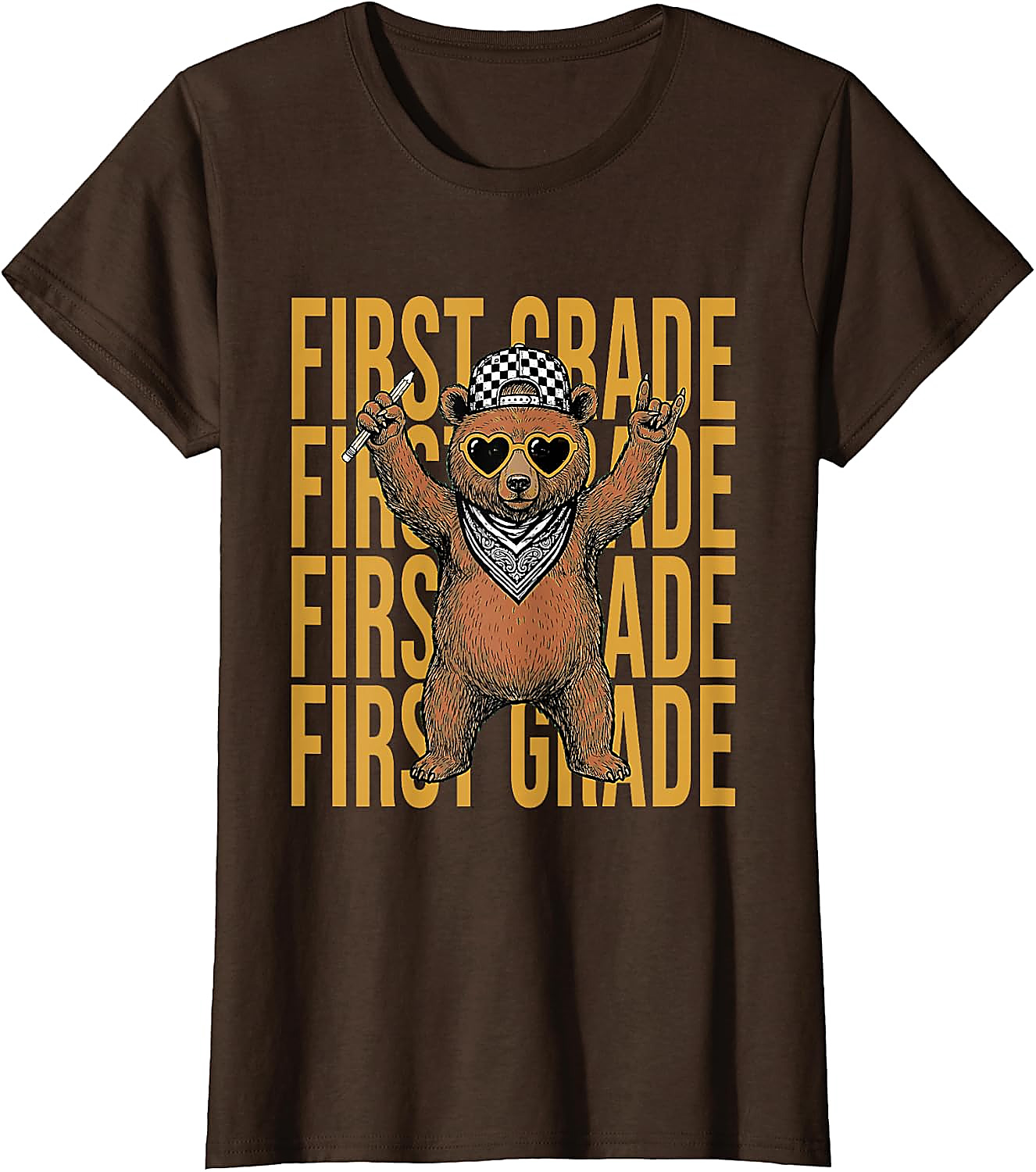 First Grade Bear T-Shirt | Cool Back to School Graphic Tee