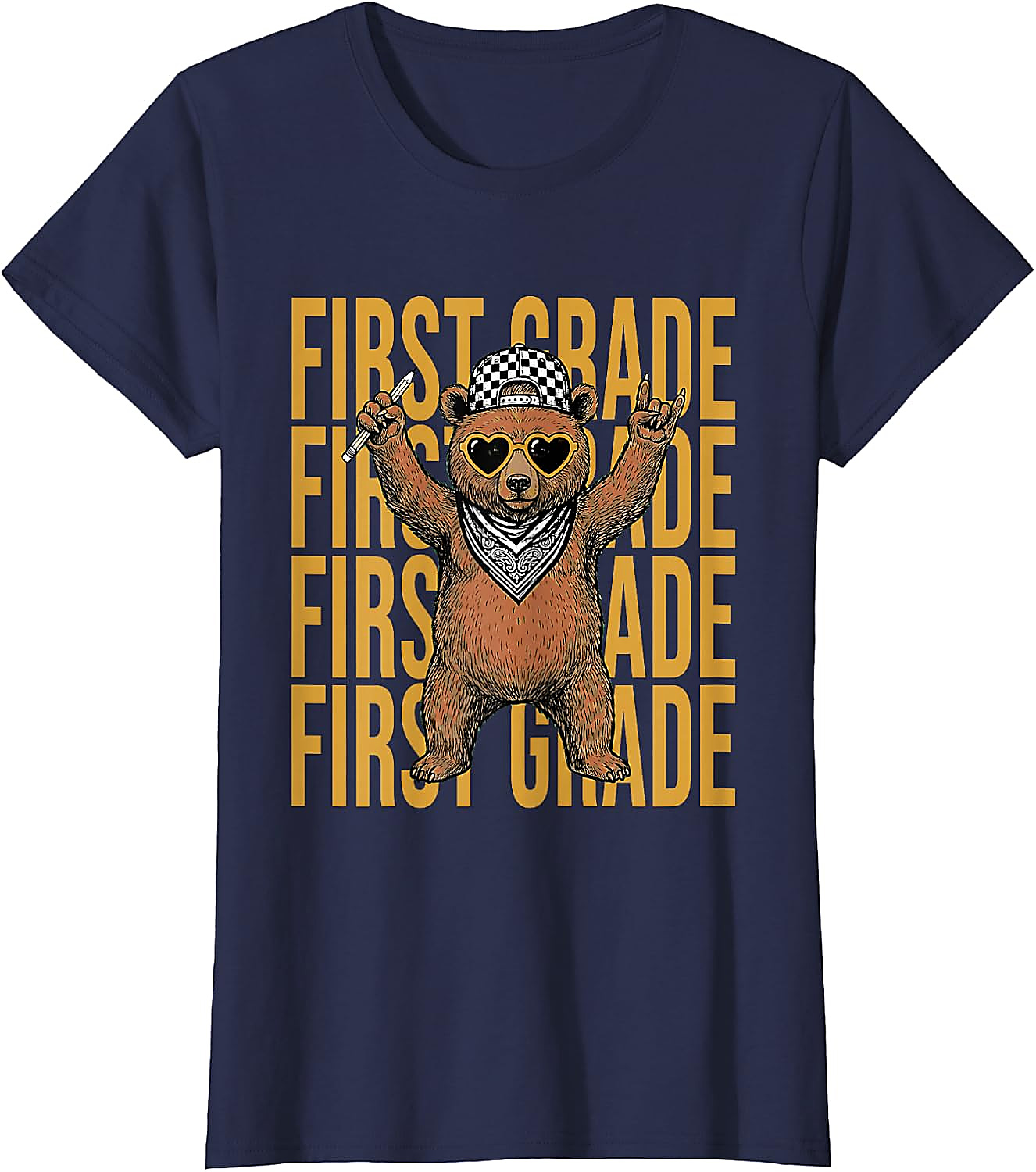 First Grade Bear T-Shirt | Cool Back to School Graphic Tee