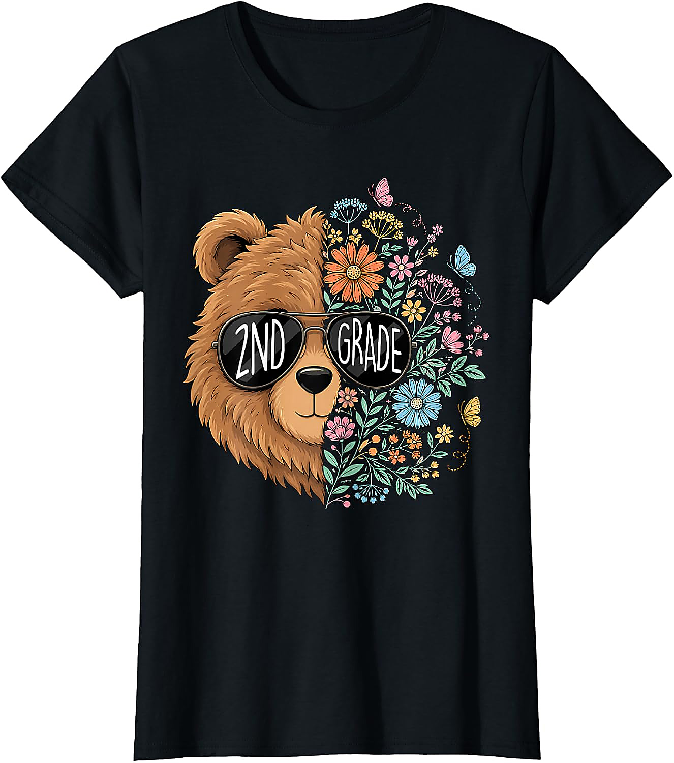 2nd Grade Bear T-Shirt | Back to School Teacher & Kids Tee