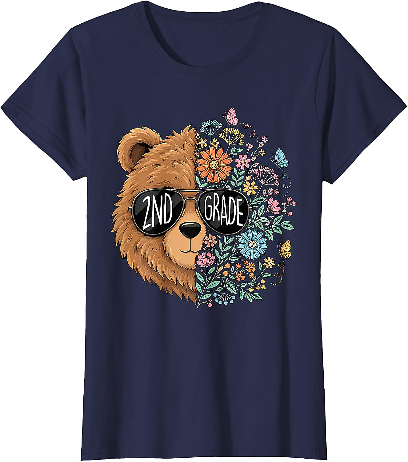 2nd Grade Bear T-Shirt | Back to School Teacher & Kids Tee