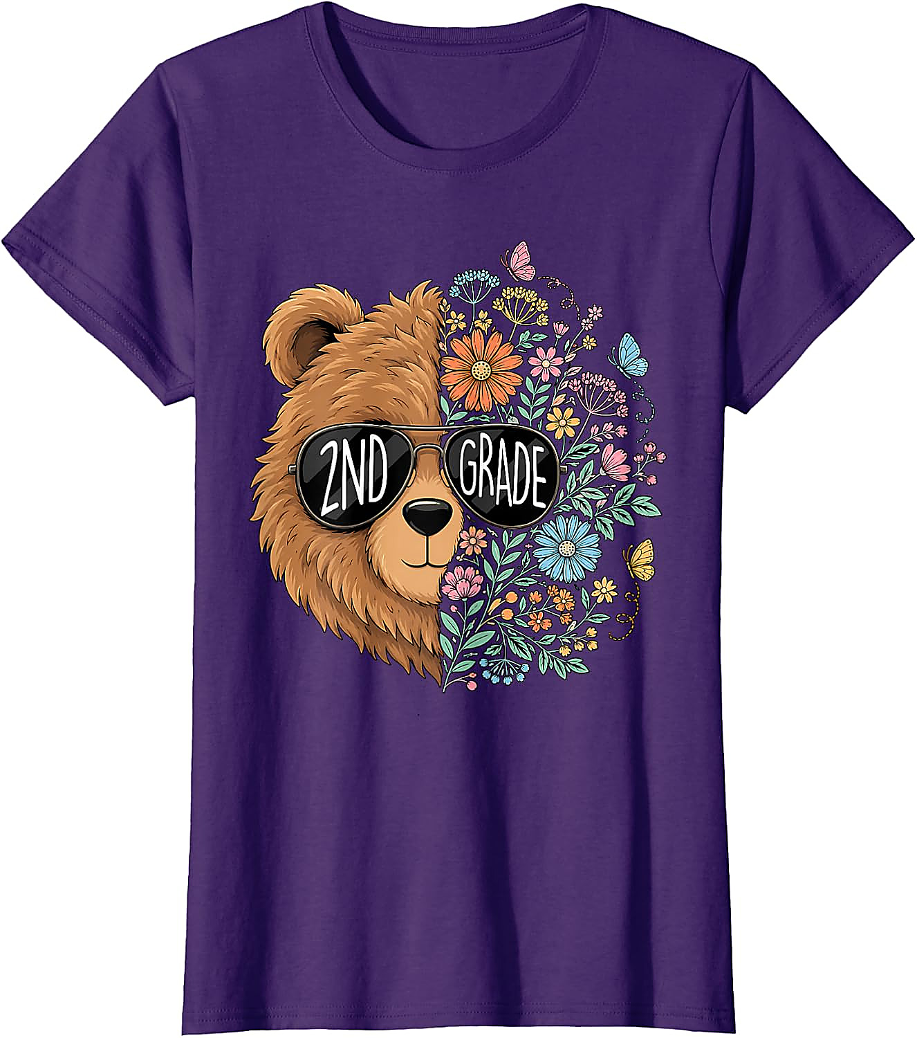 2nd Grade Bear T-Shirt | Back to School Teacher & Kids Tee