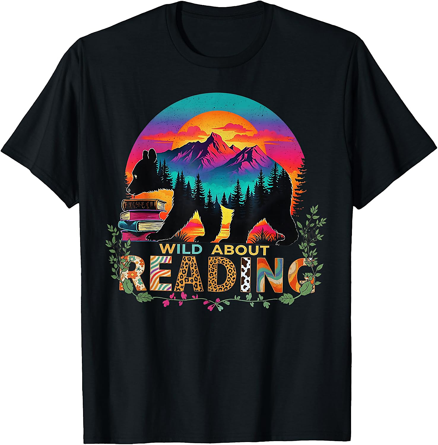 Wild About Reading Bear T-Shirt | Teacher & Book Lover Gift