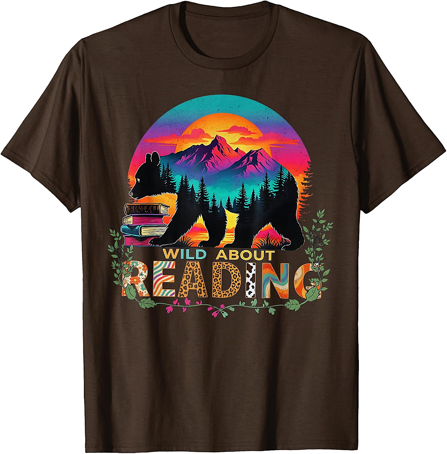 Wild About Reading Bear T-Shirt | Teacher & Book Lover Gift