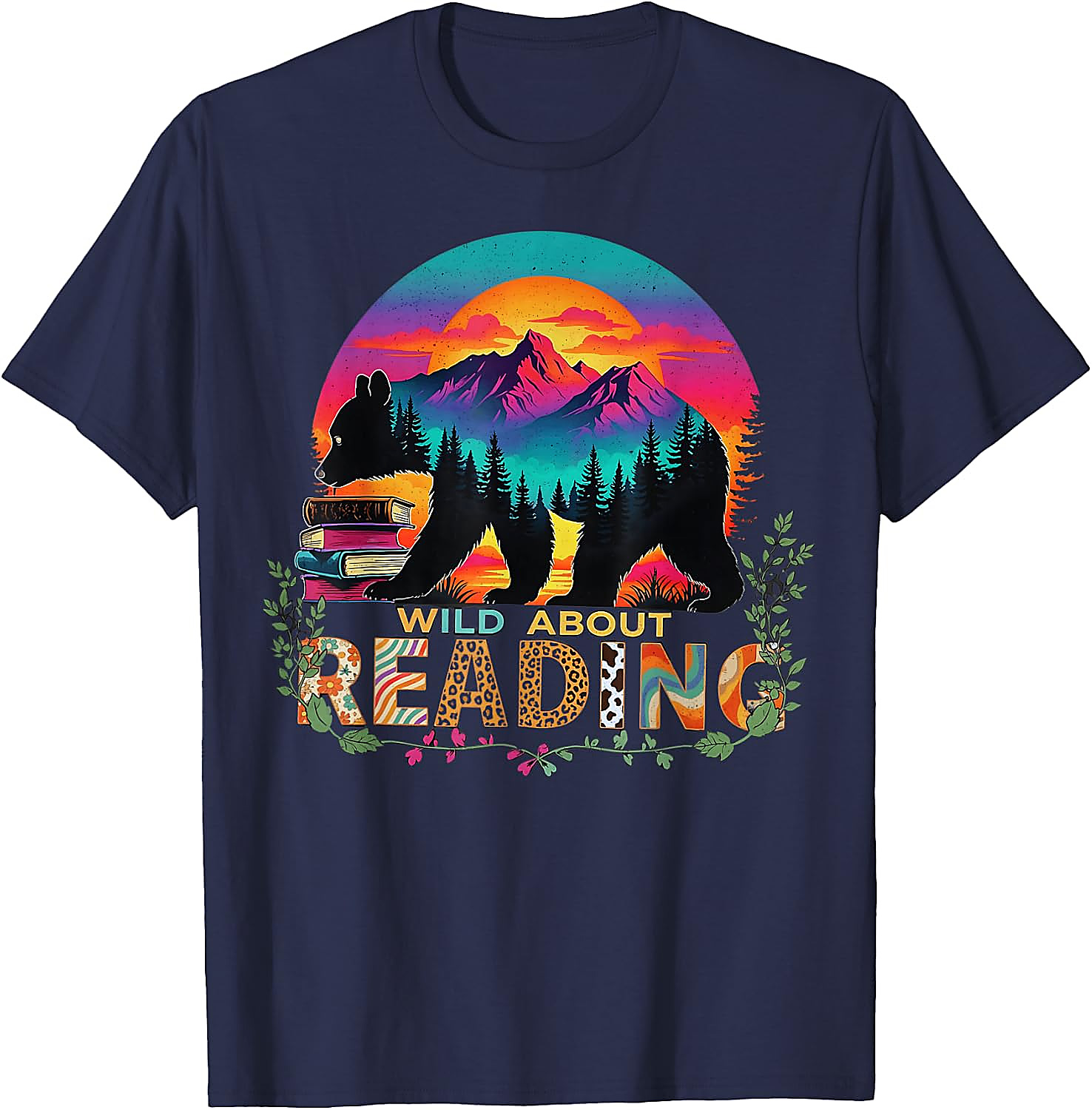 Wild About Reading Bear T-Shirt | Teacher & Book Lover Gift