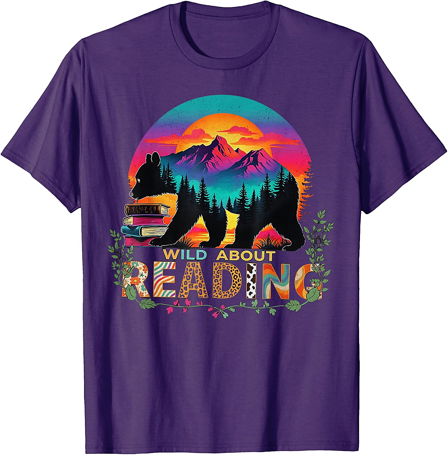 Wild About Reading Bear T-Shirt | Teacher & Book Lover Gift