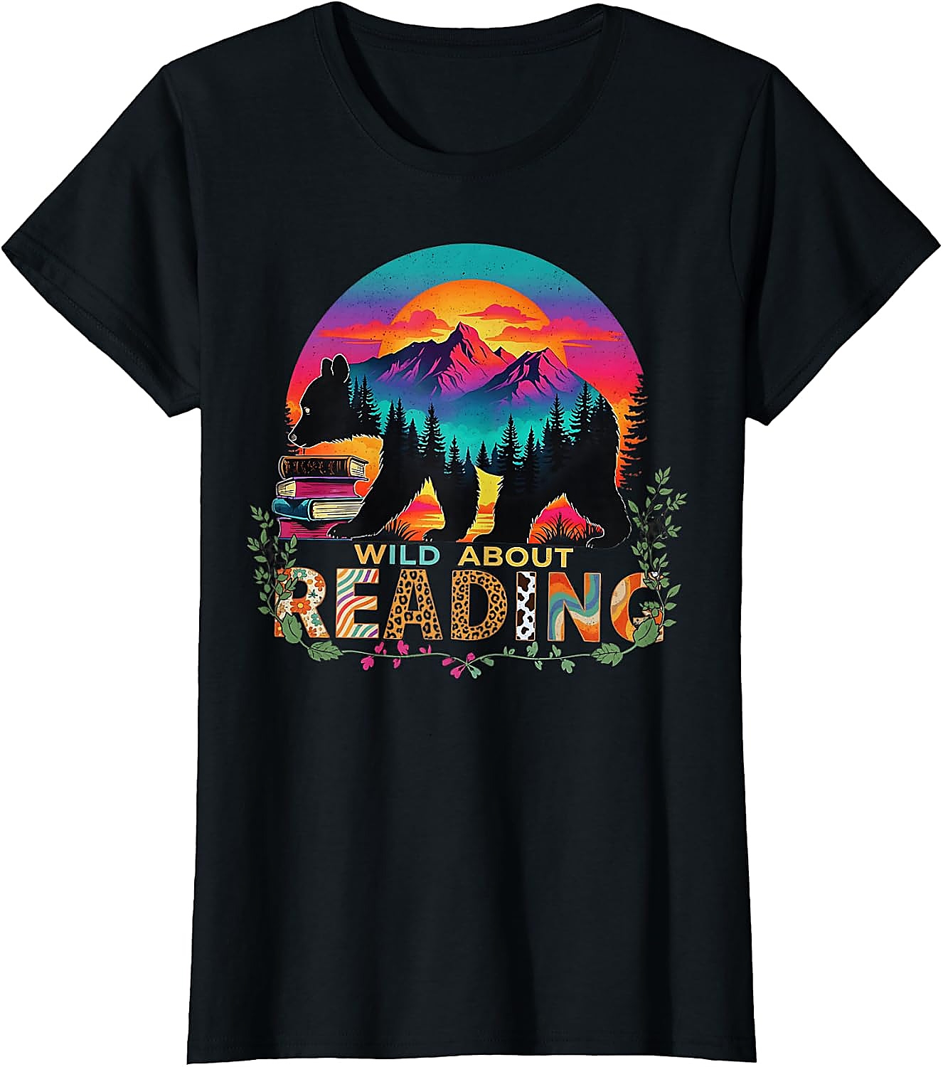 Wild About Reading Bear T-Shirt | Teacher & Book Lover Gift