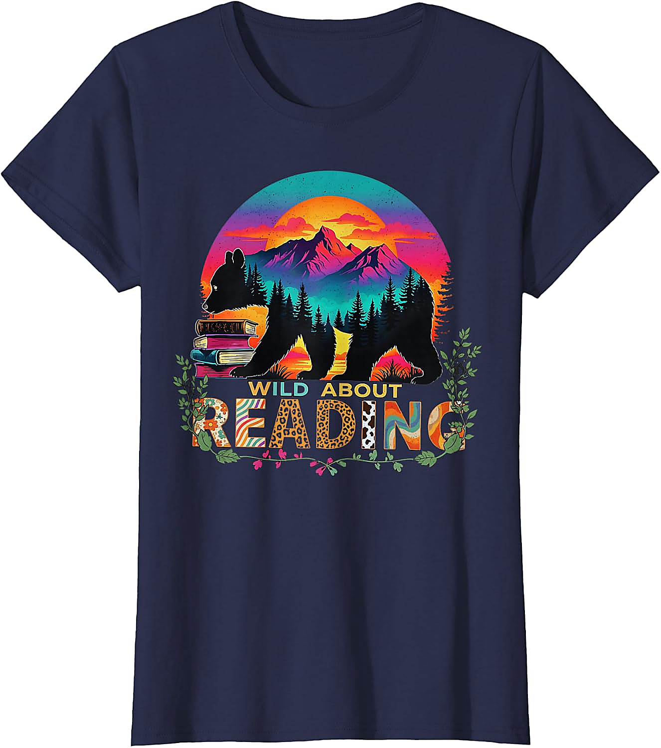 Wild About Reading Bear T-Shirt | Teacher & Book Lover Gift