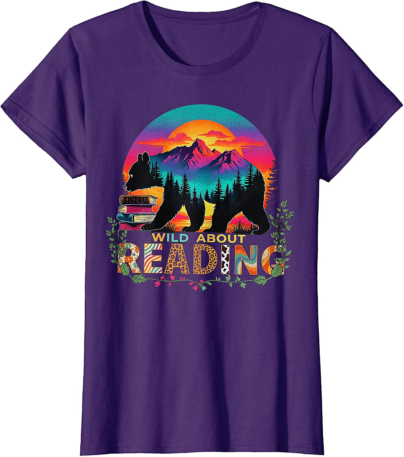 Wild About Reading Bear T-Shirt | Teacher & Book Lover Gift