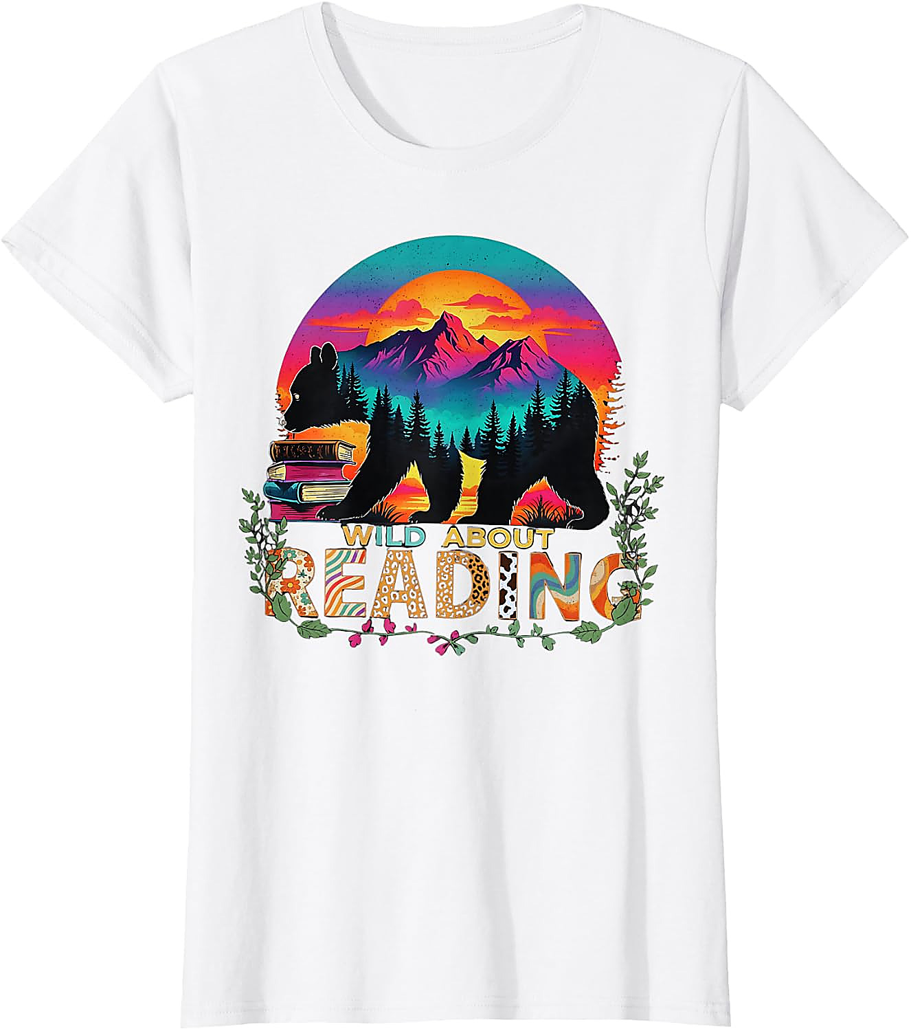Wild About Reading Bear T-Shirt | Teacher & Book Lover Gift