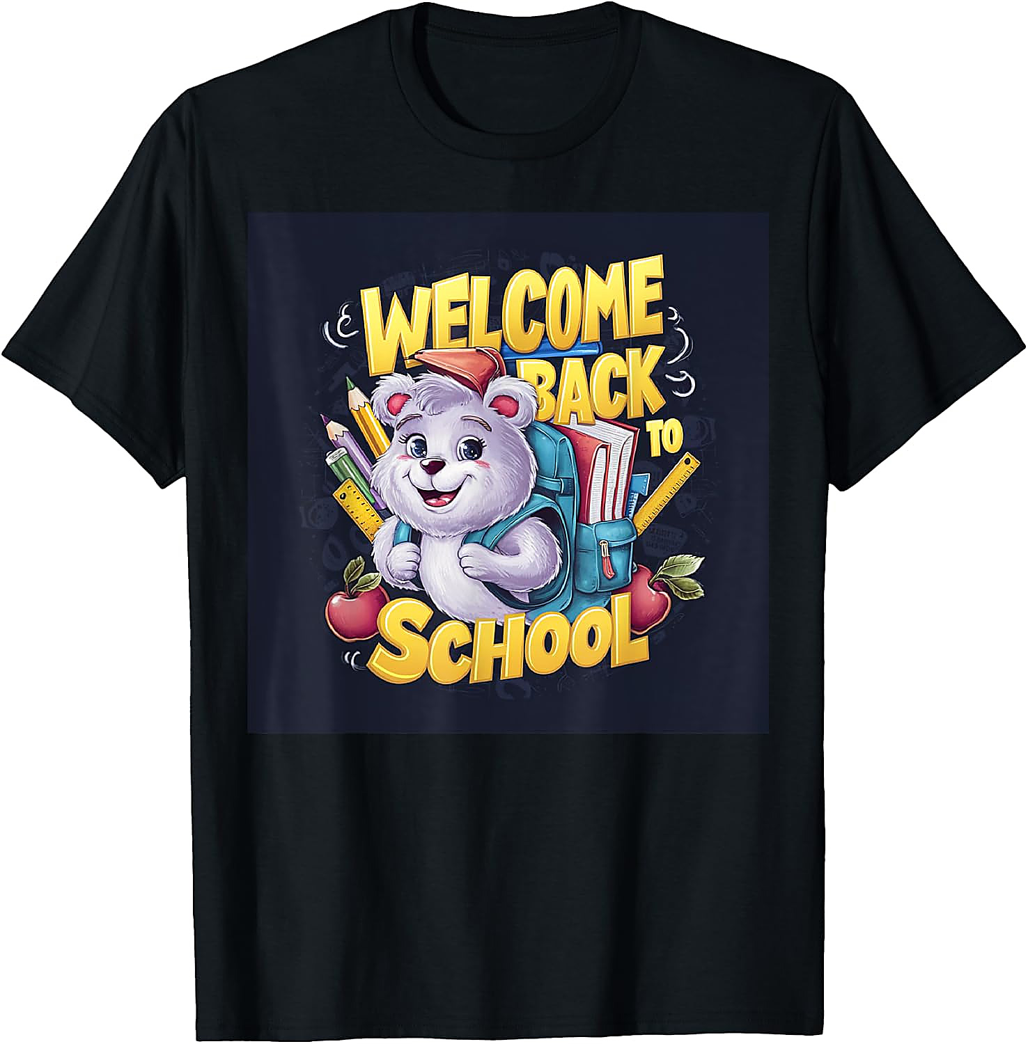 Welcome Back To School Bear T-Shirt | Funny Kids Graphic Tee