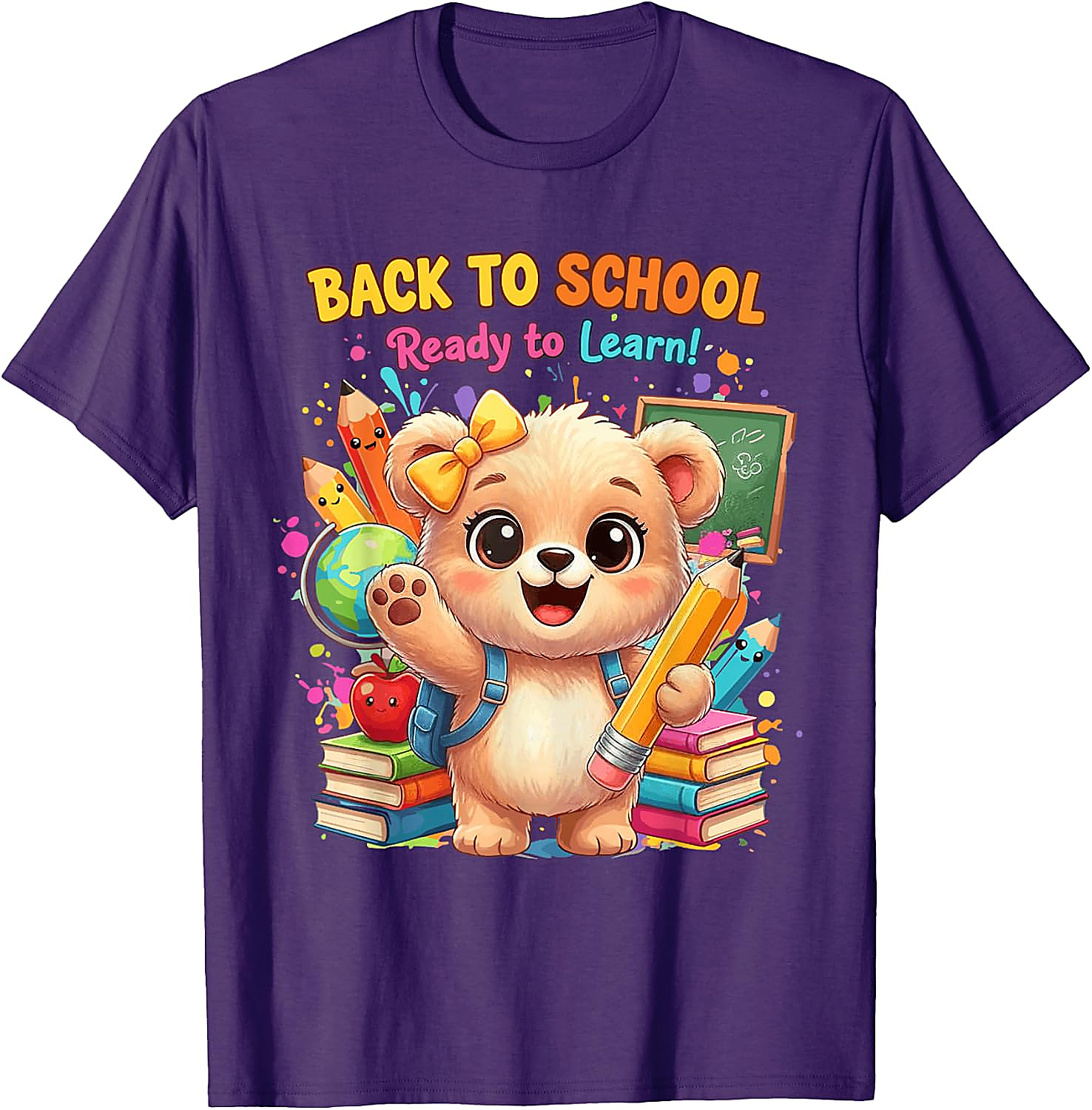 Back to School Bear T-Shirt | Ready to Learn Graphic Tee