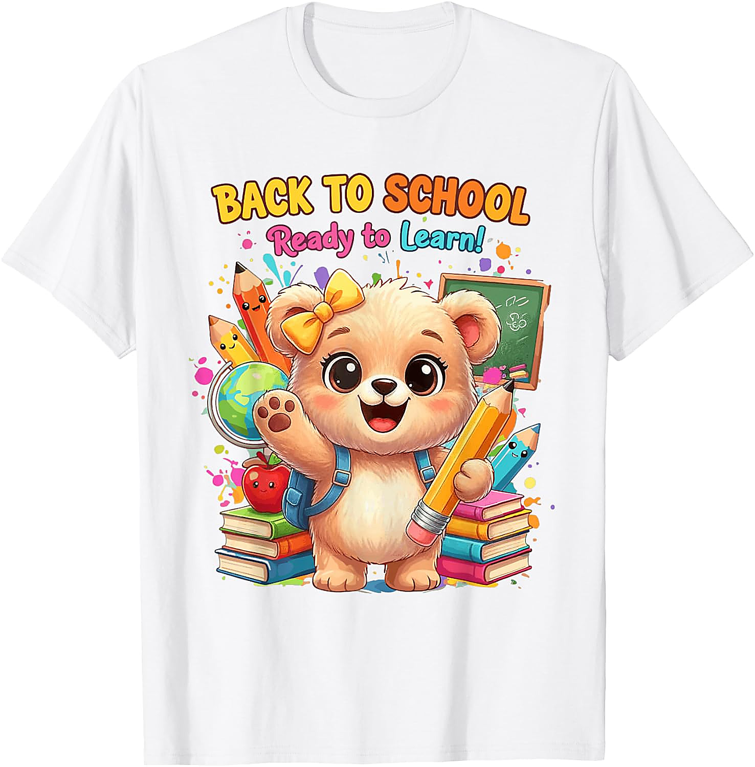 Back to School Bear T-Shirt | Ready to Learn Graphic Tee