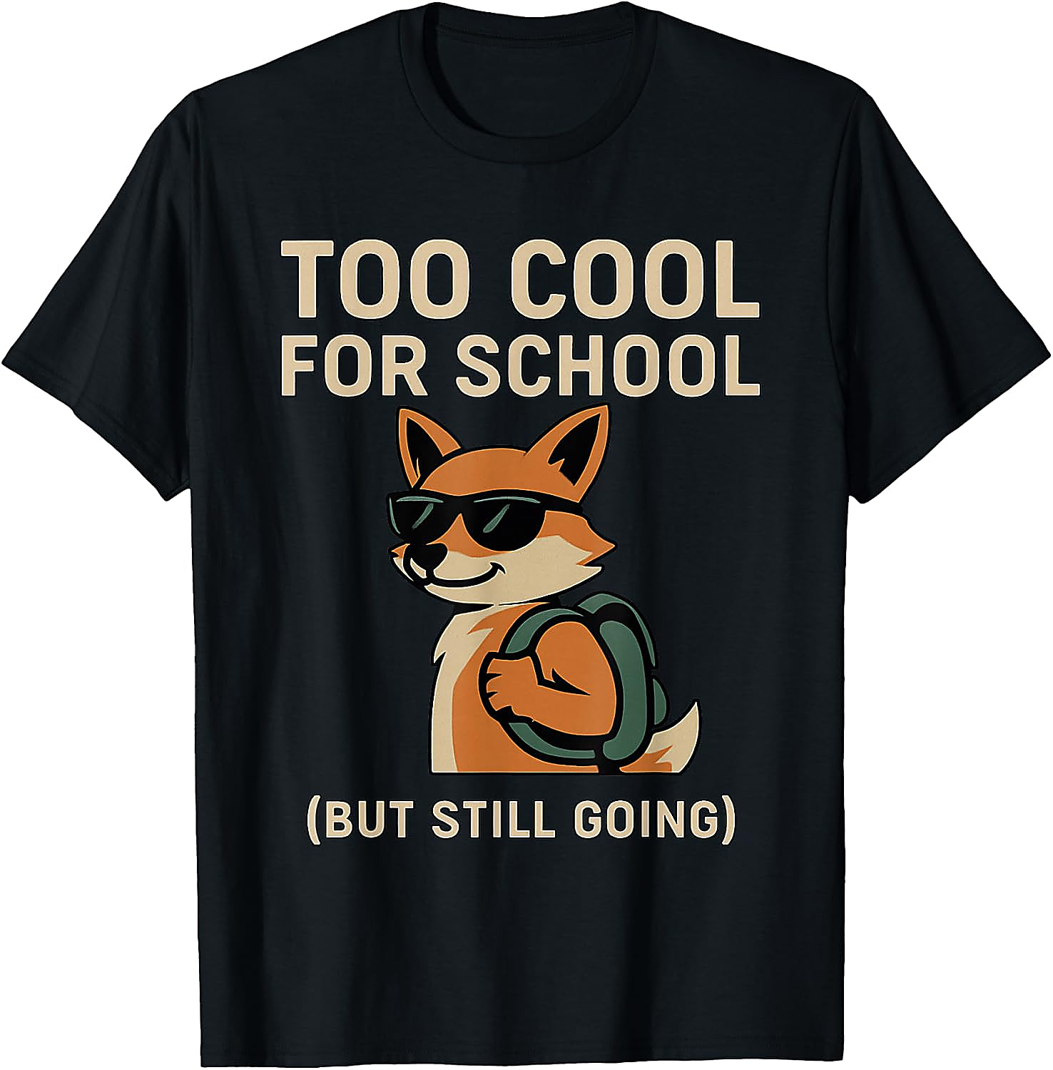 Funny Back To School Fox T-Shirt | Cool Student Humor Tee